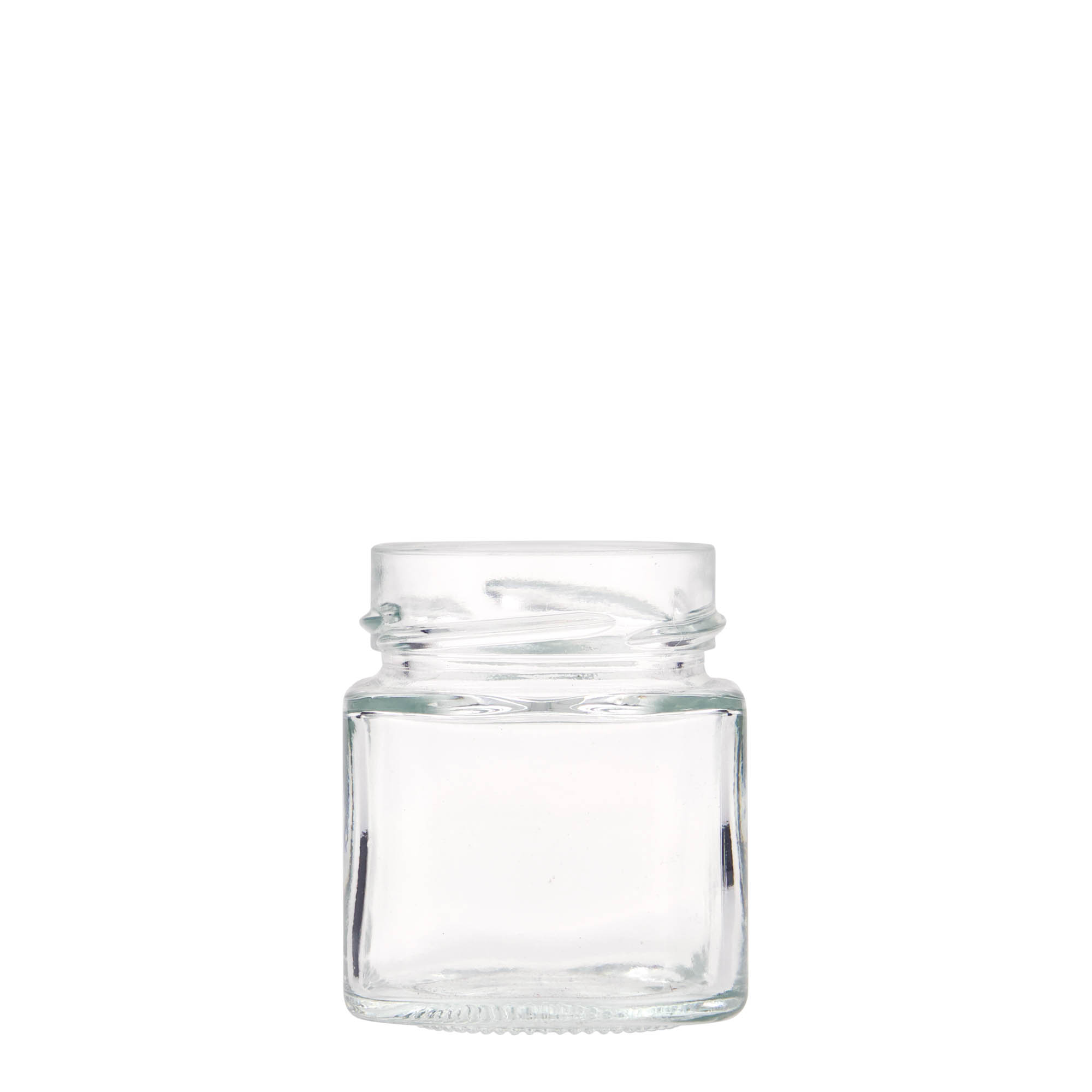 156 ml square glass ‘Funny’, opening: Deep-Twist-off (DTO 58)