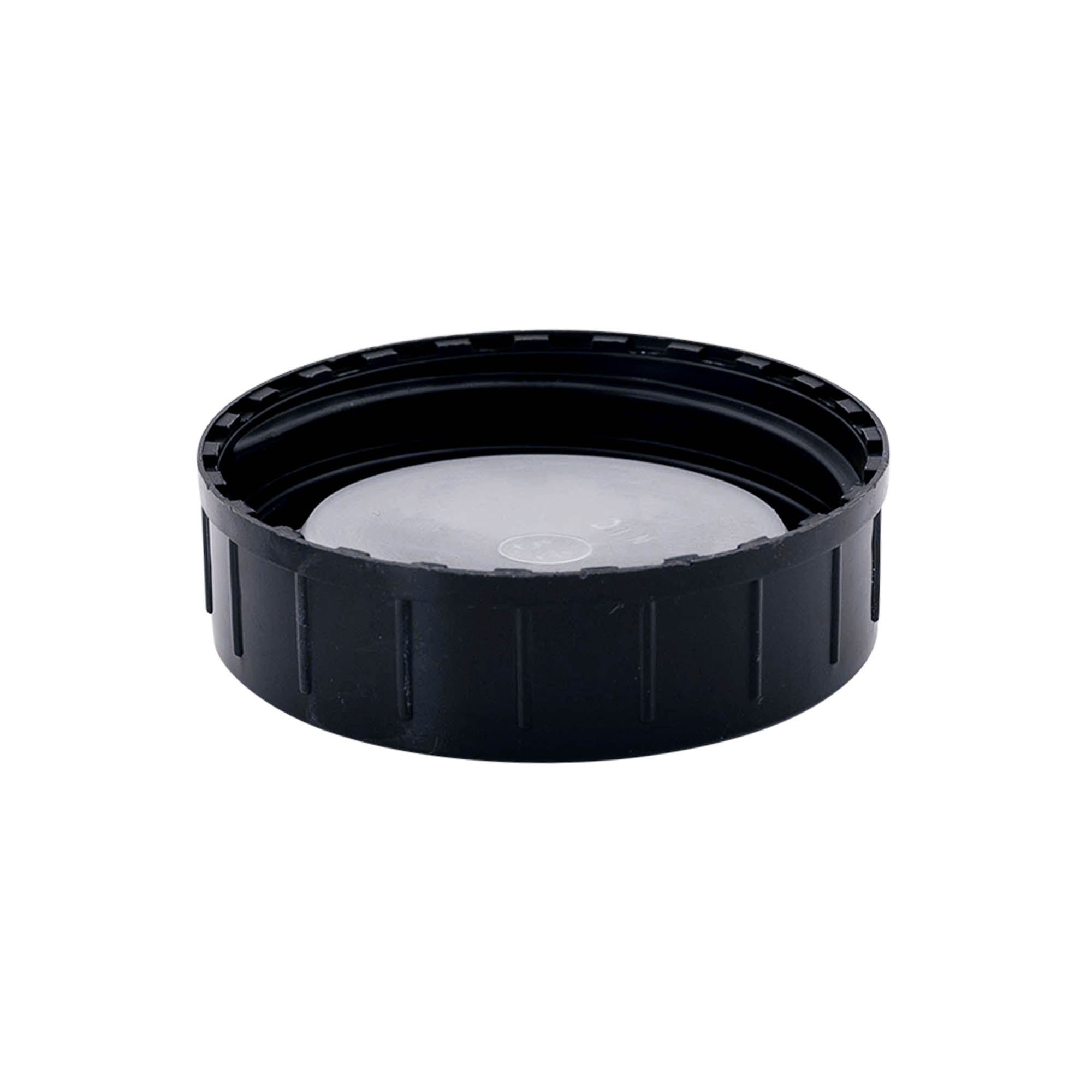Screw cap, PP plastic, black, for opening: DIN 55 Screw cap, PP plastic, black, for opening: DIN 55