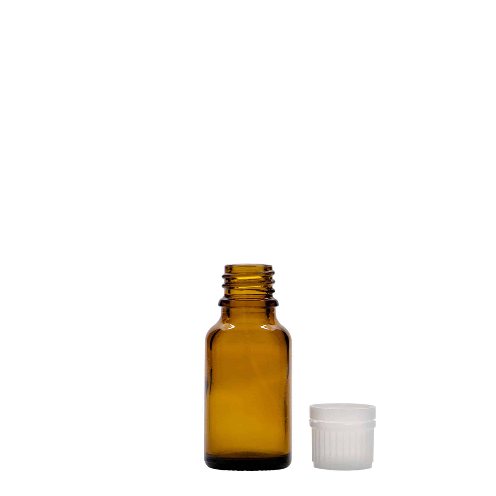 15 ml medical bottle, glass, brown, opening: DIN 18
