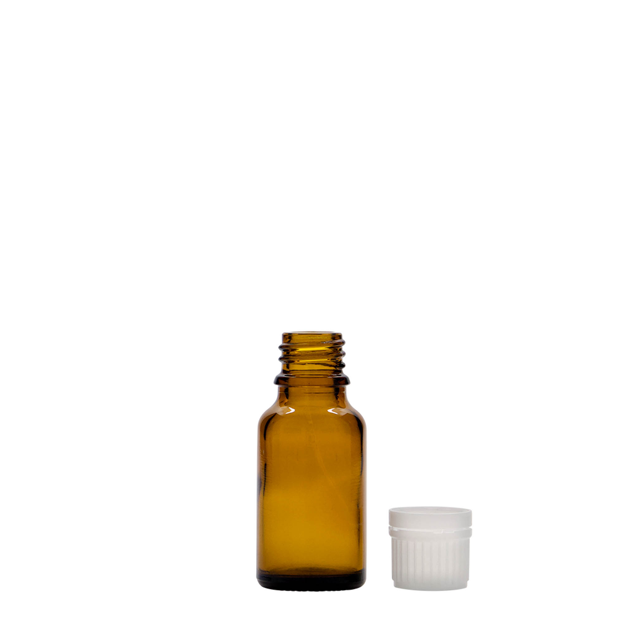 15 ml medical bottle, glass, brown, opening: DIN 18