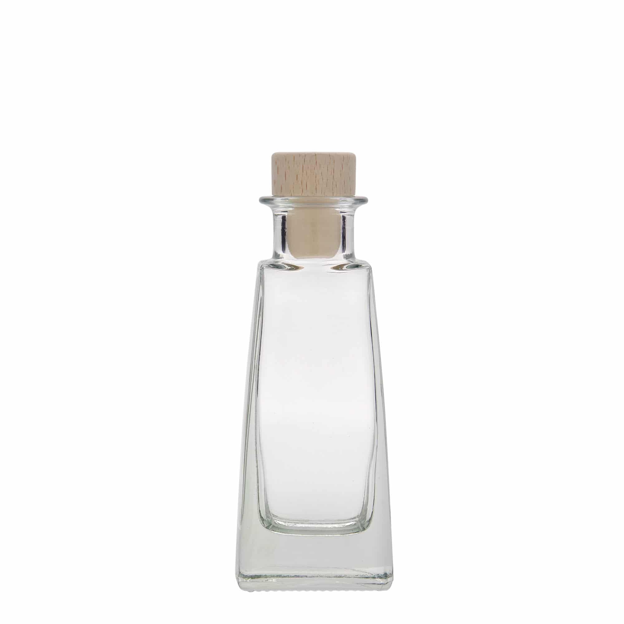 100 ml glass bottle 'Timmy', rectangular, opening: cork