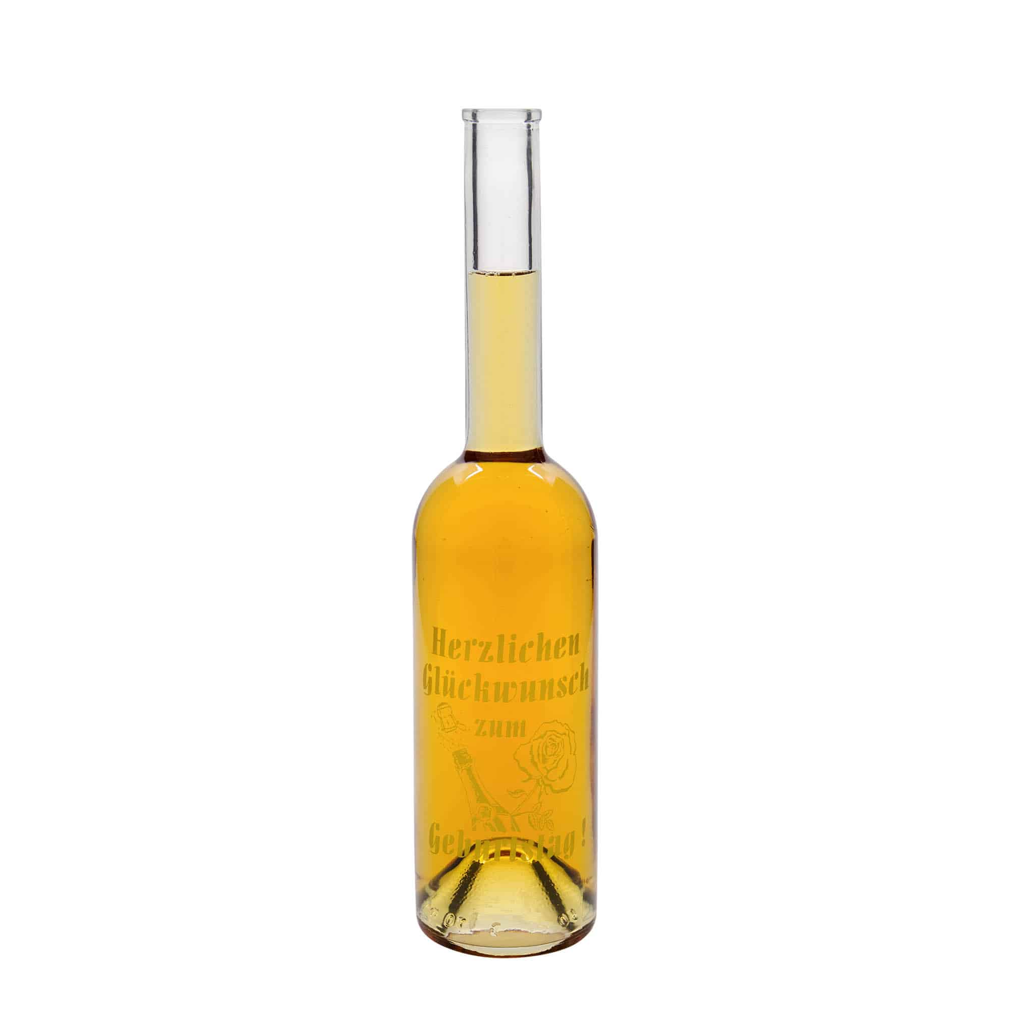 500 ml glass bottle 'Opera', design: birthday bottle, opening: cork 500 ml glass bottle 'Opera', design: birthday bottle, opening: cork