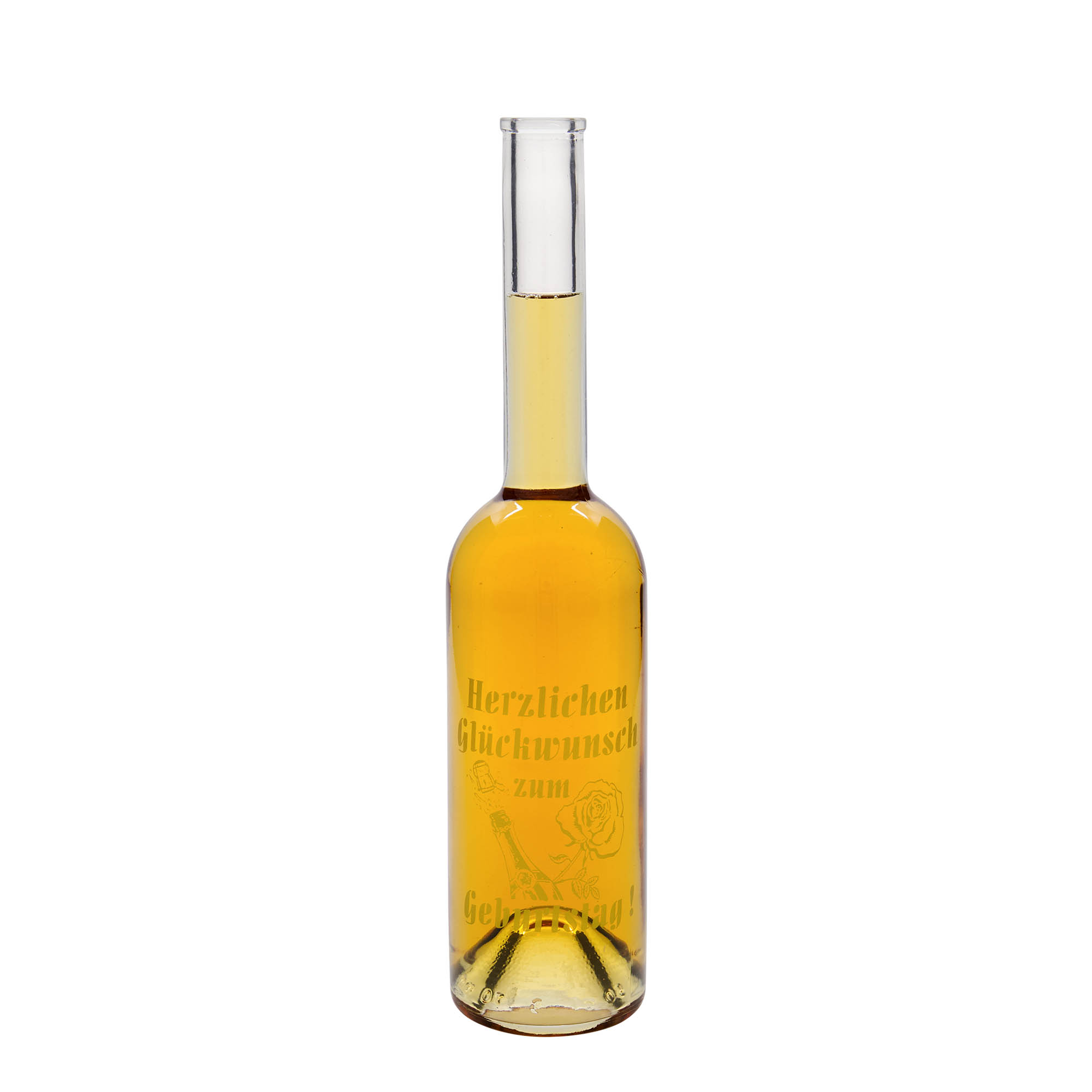 500 ml glass bottle ‘Opera’, design: birthday bottle, opening: cork