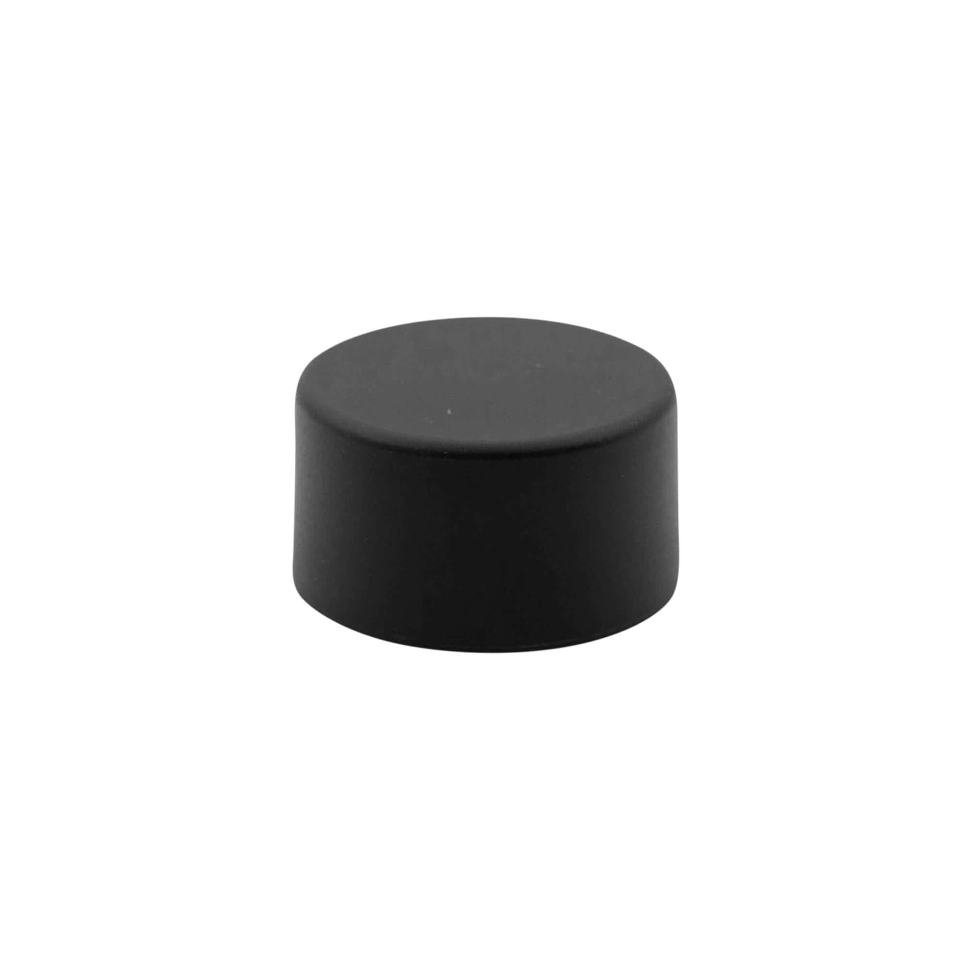 Screw cap, metal-plastic, black, for opening: PP 31.5