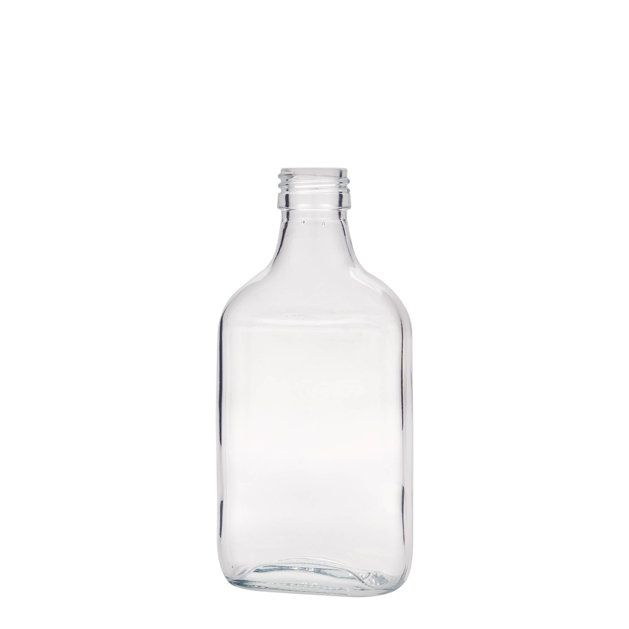 200 ml pocket bottle, rectangular, glass, opening: PP 28 200 ml pocket bottle, rectangular, glass, opening: PP 28