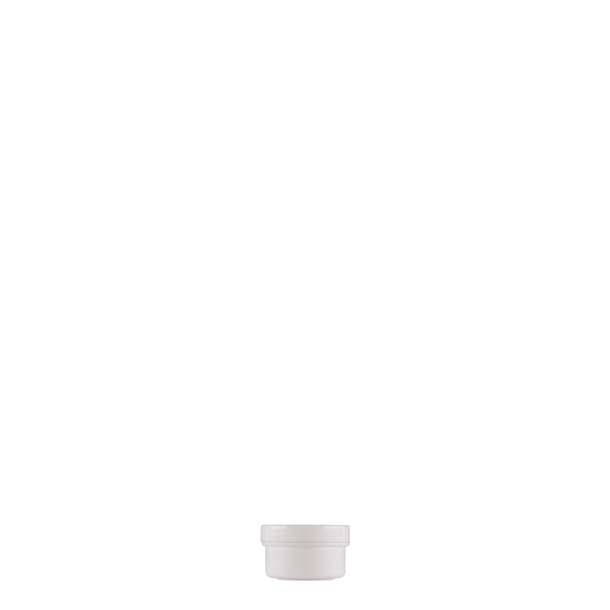 6 ml plastic jar 'White Line', PP, white, opening: screw cap 6 ml plastic jar 'White Line', PP, white, opening: screw cap