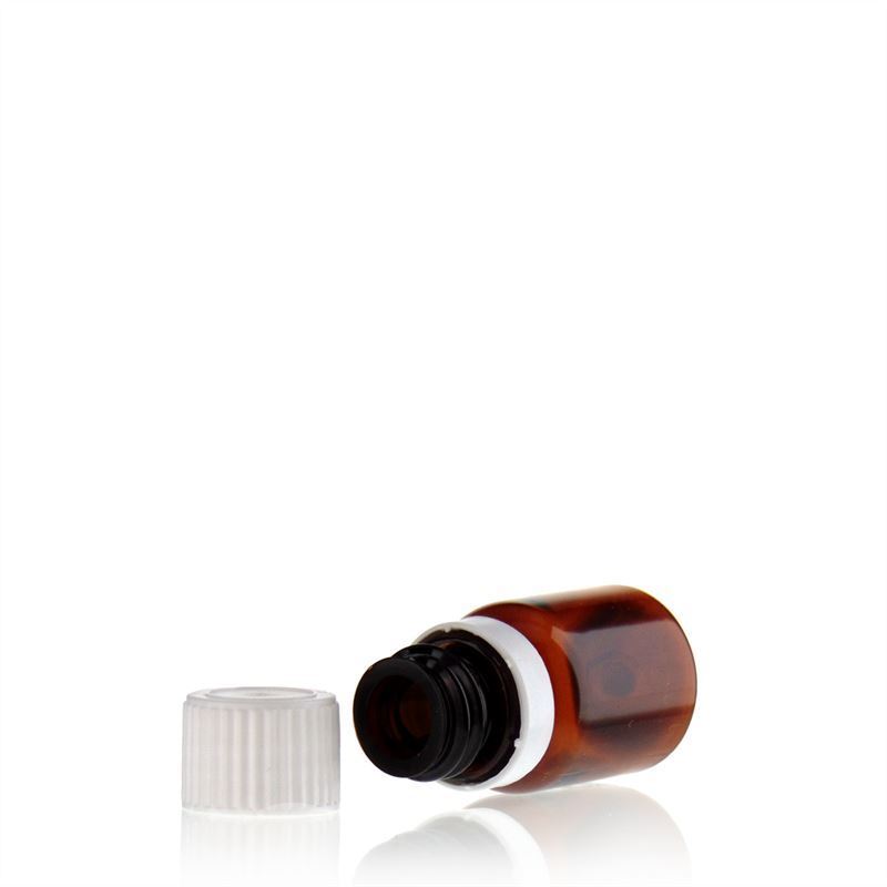 10 ml PET medical bottle 'Easy Living', brown, plastic, opening: DIN 18 10 ml PET medical bottle 'Easy Living', brown, plastic, opening: DIN 18