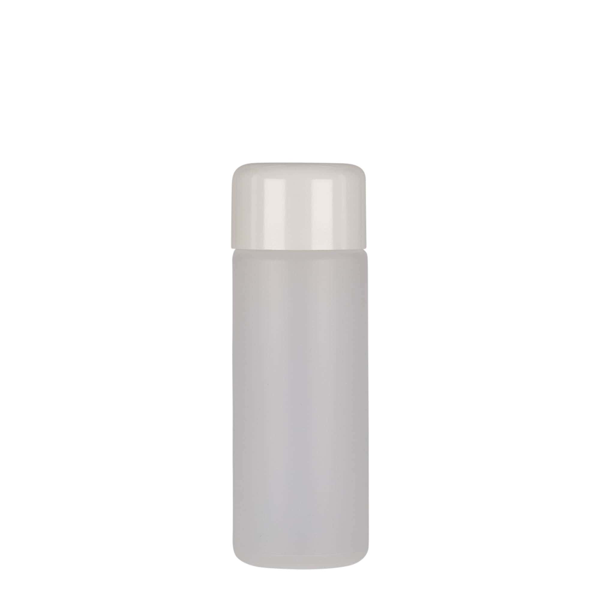 100 ml round bottle, PE plastic, natural, opening: screw cap