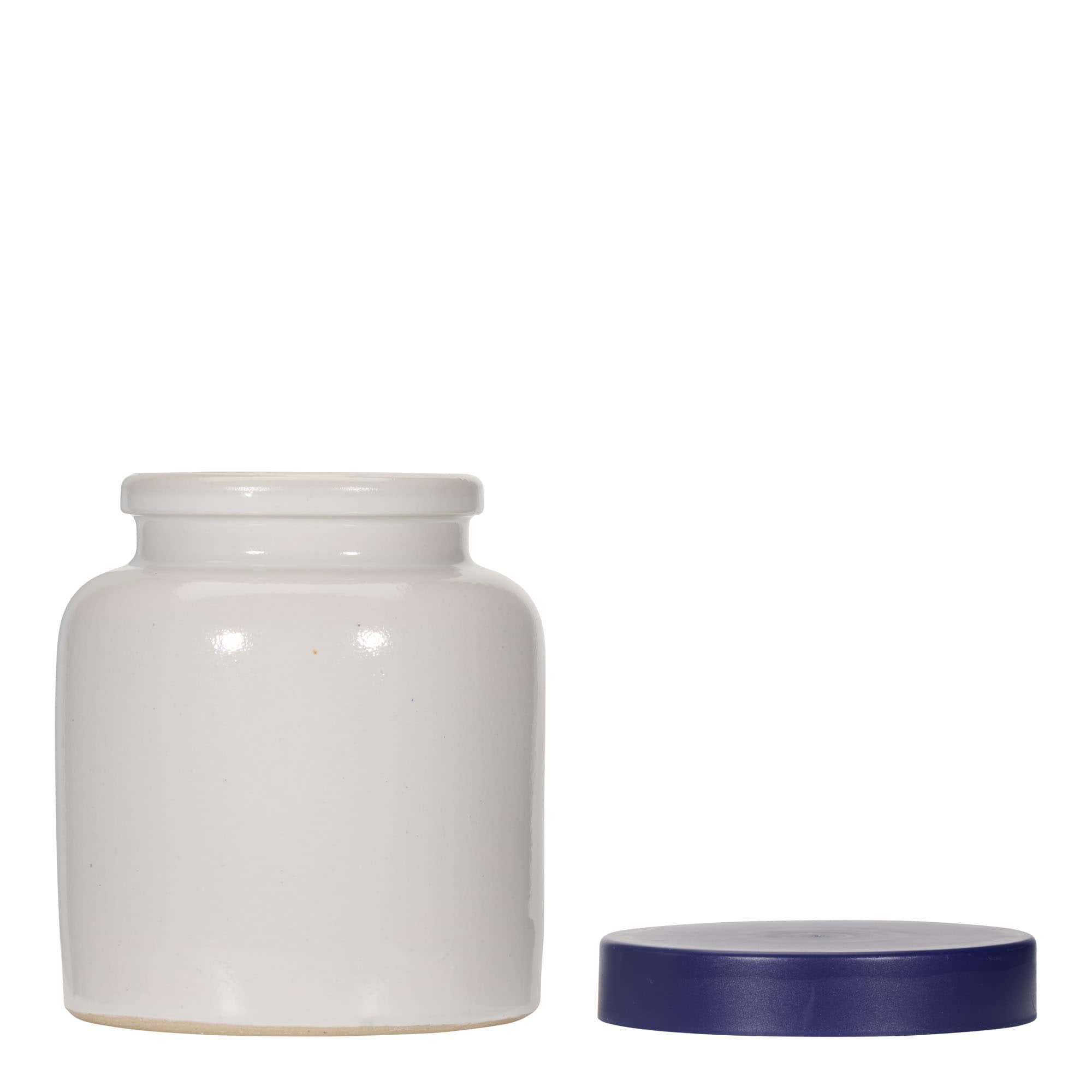 270 ml stoneware pot, ceramic, white, opening: slip lid