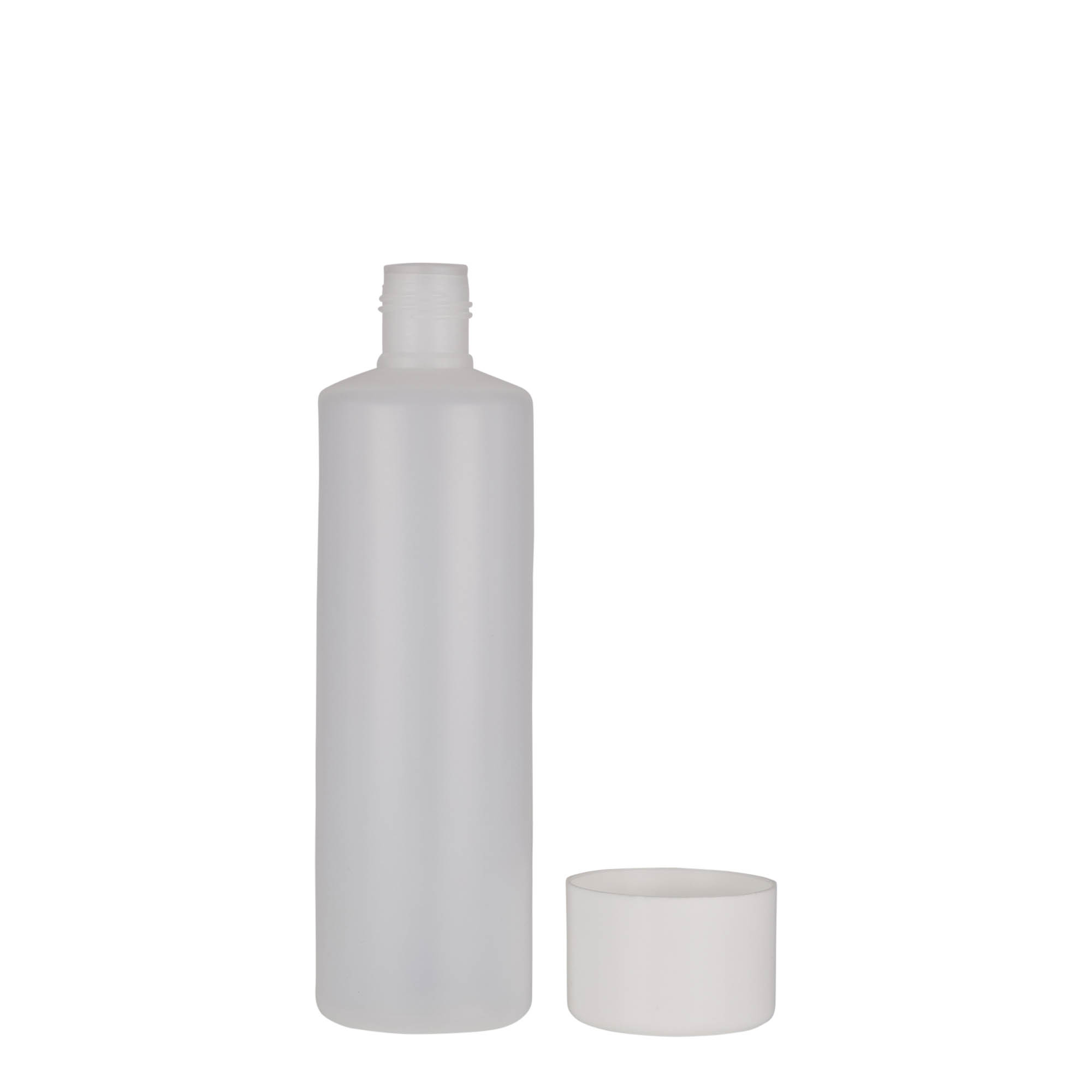 250 ml round bottle, PE plastic, natural, opening: screw cap 250 ml round bottle, PE plastic, natural, opening: screw cap