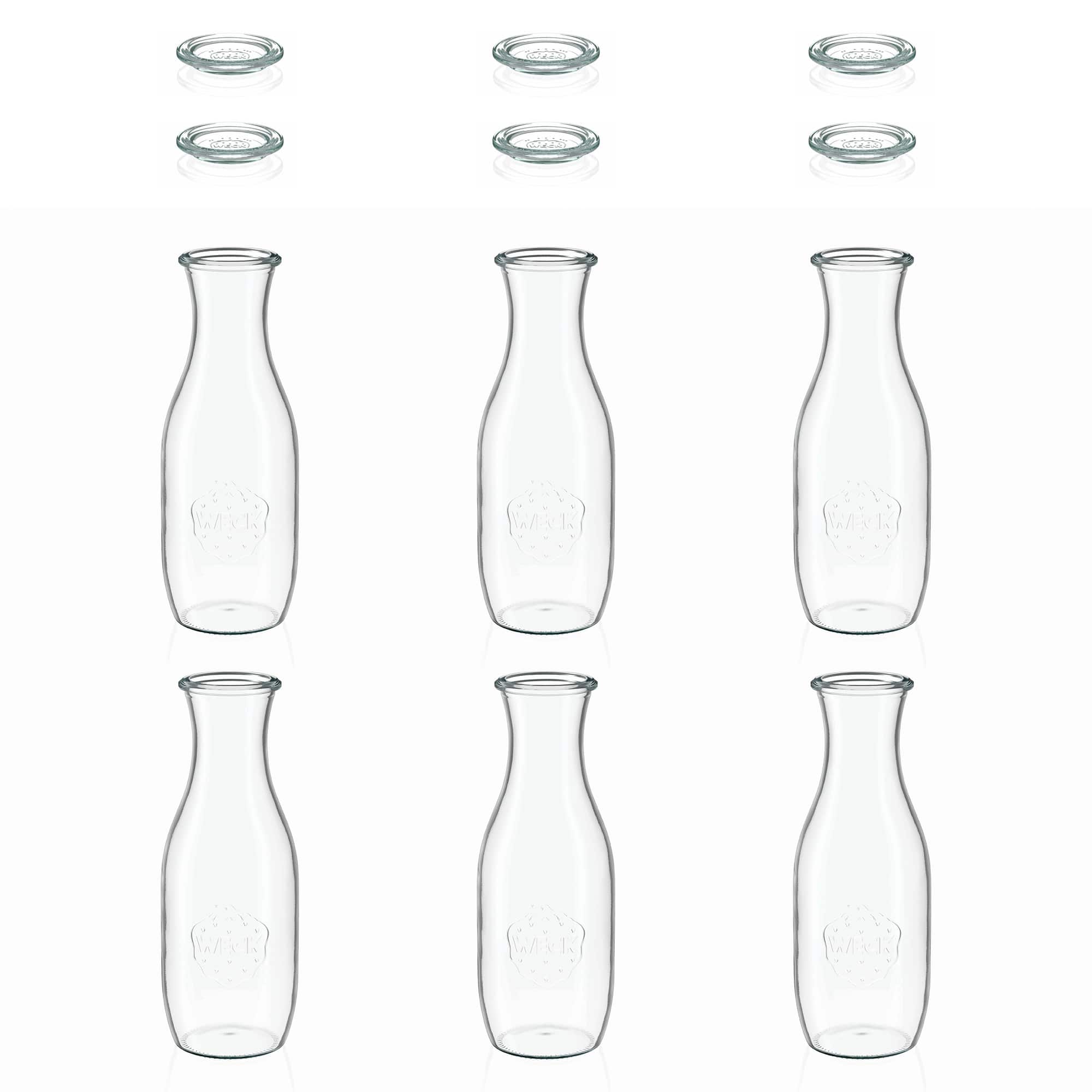 6x 1000 ml WECK juice bottle with glass lid RR 60