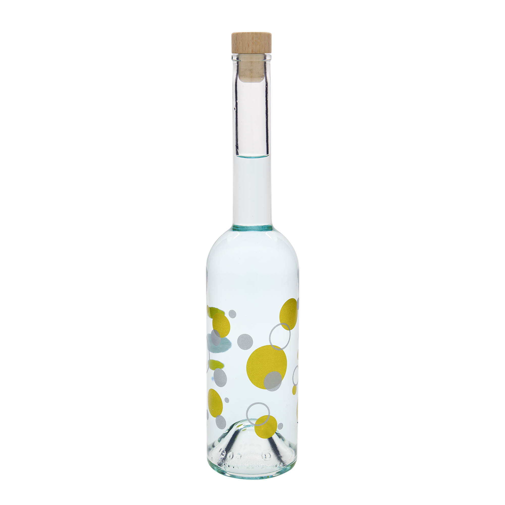 500 ml glass bottle ‘Opera’, design: dots, opening: cork