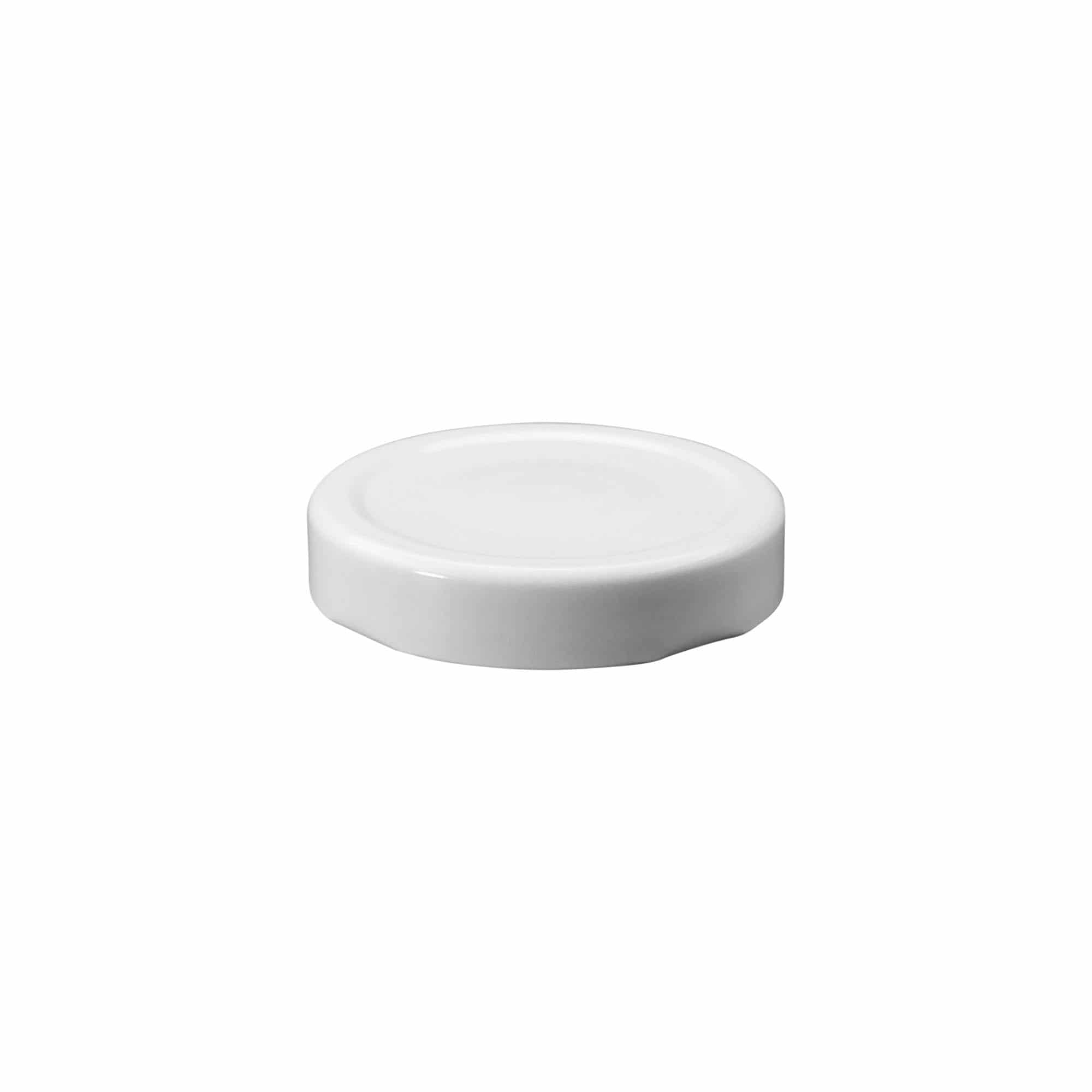 Deep twist off lid, tinplate, white, for opening: Deep-TO 66