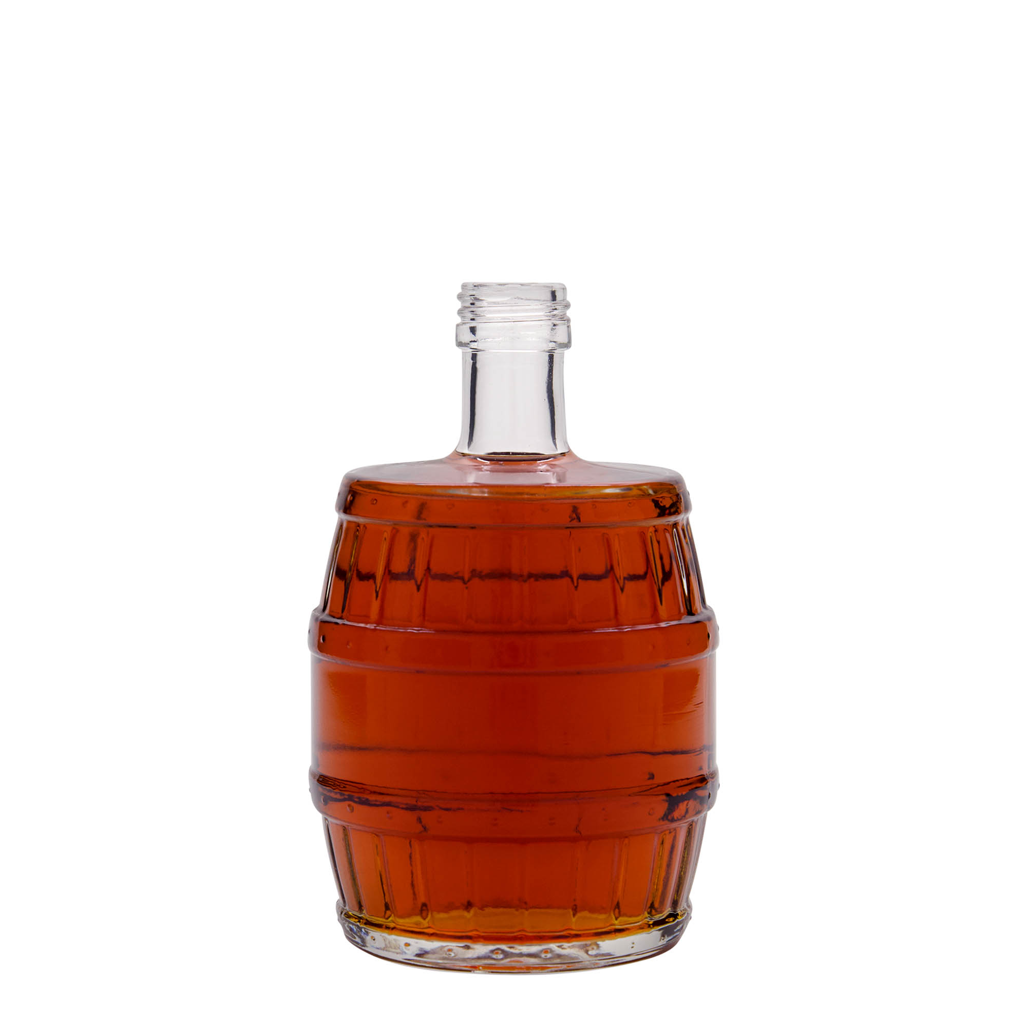 500 ml glass bottle 'barrel', opening: PP 28 500 ml glass bottle 'barrel', opening: PP 28