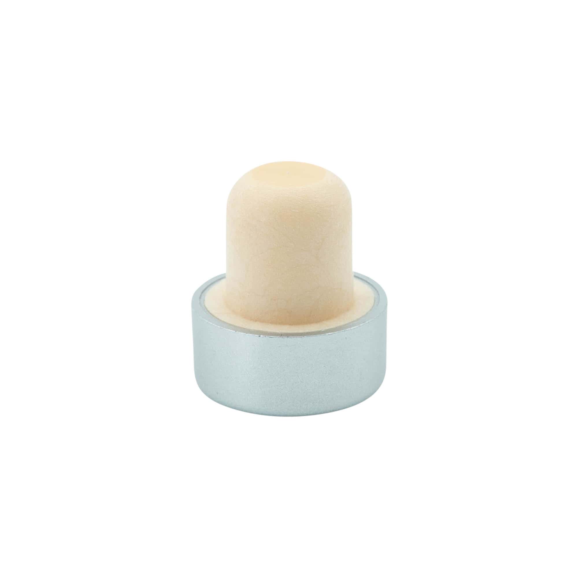 Handle cork 19 mm, plastic, silver, for opening: cork Handle cork 19 mm, plastic, silver, for opening: cork