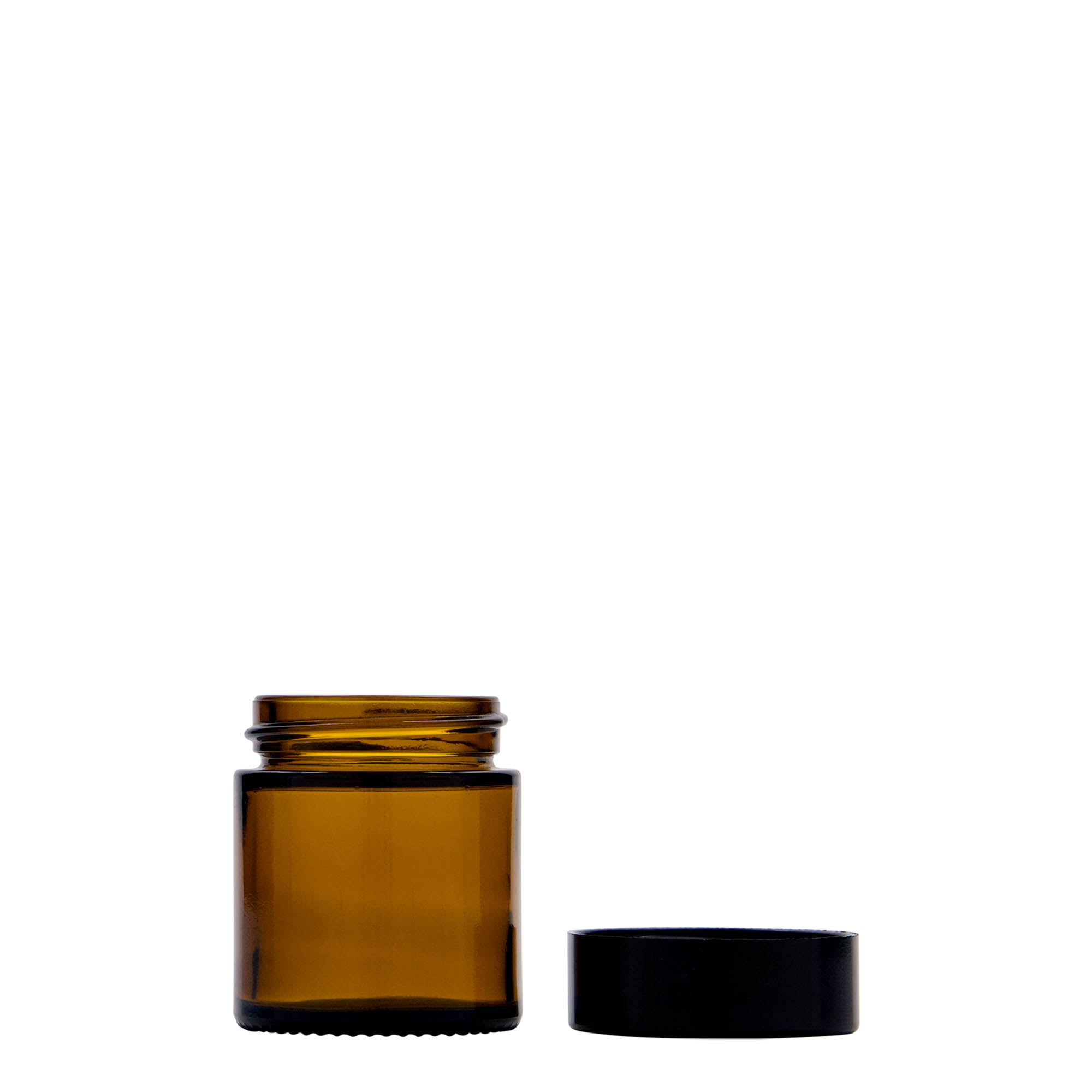 30 ml jar 'Brown Line', glass, brown, opening: screw cap