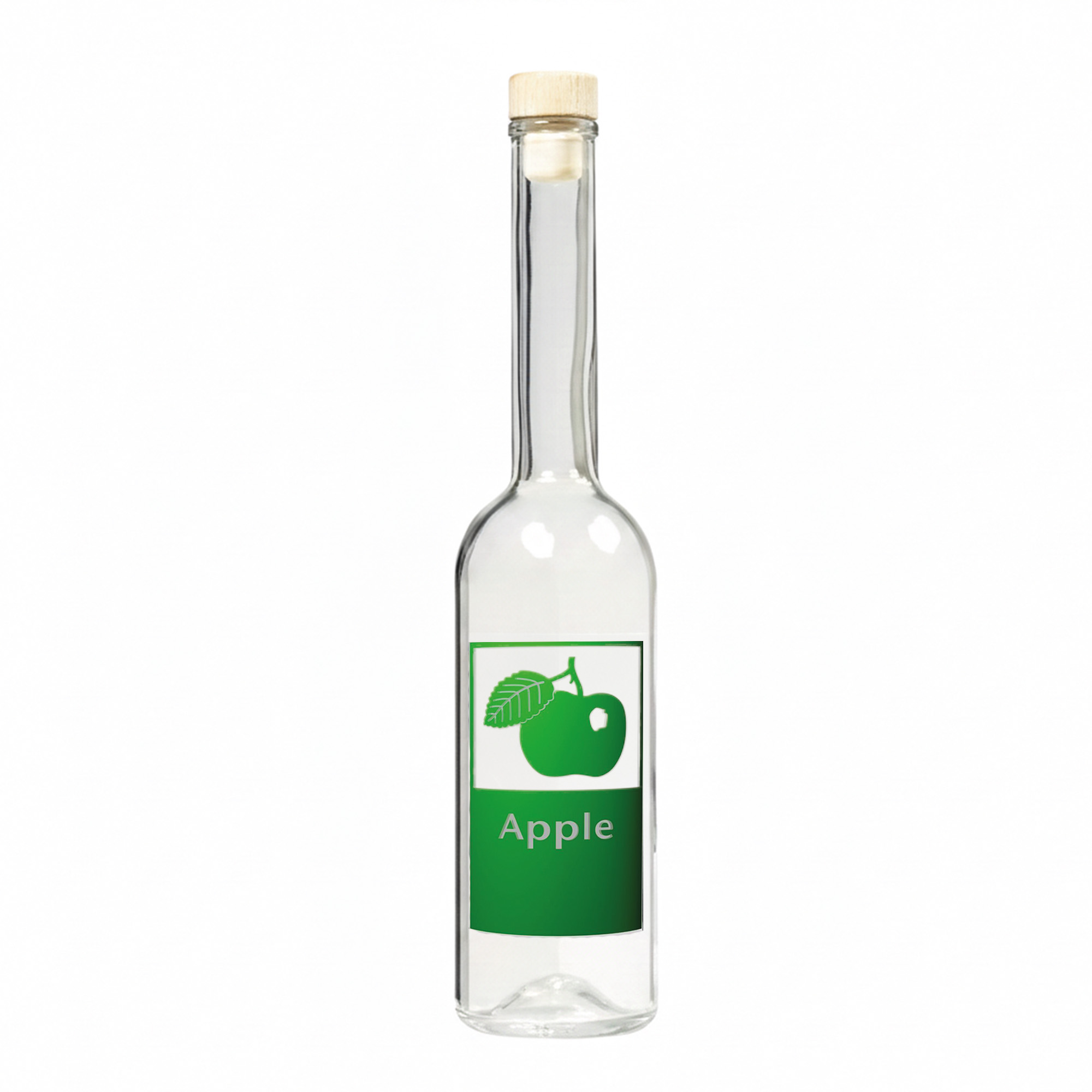 500 ml glass bottle 'Opera', design: Apple, opening: cork 500 ml glass bottle 'Opera', design: Apple, opening: cork