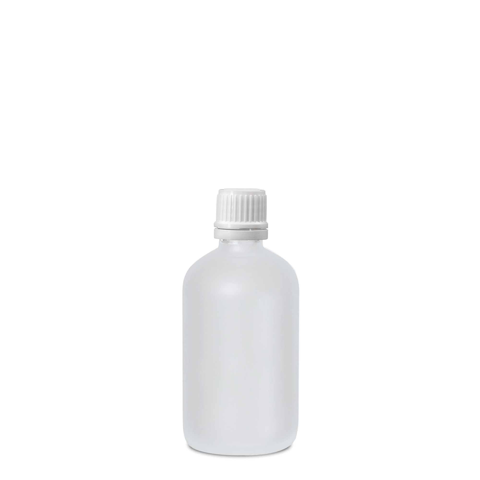 100 ml medical bottle, glass, frosted, opening: DIN 18