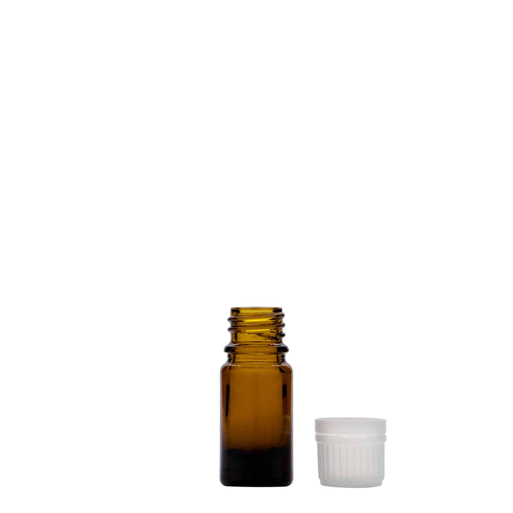 5 ml medicine bottle, glass, brown, opening: DIN 18