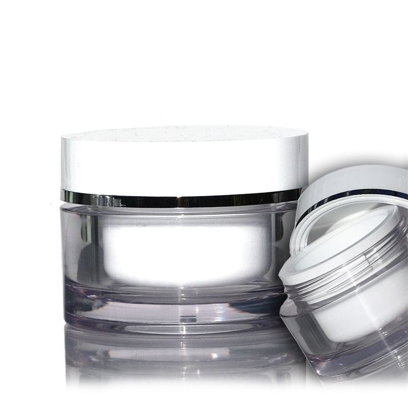 30 ml jar, SAN plastic, white, opening: screw cap