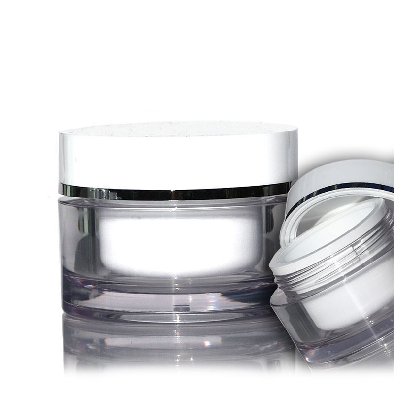 30 ml jar, SAN plastic, white, opening: screw cap