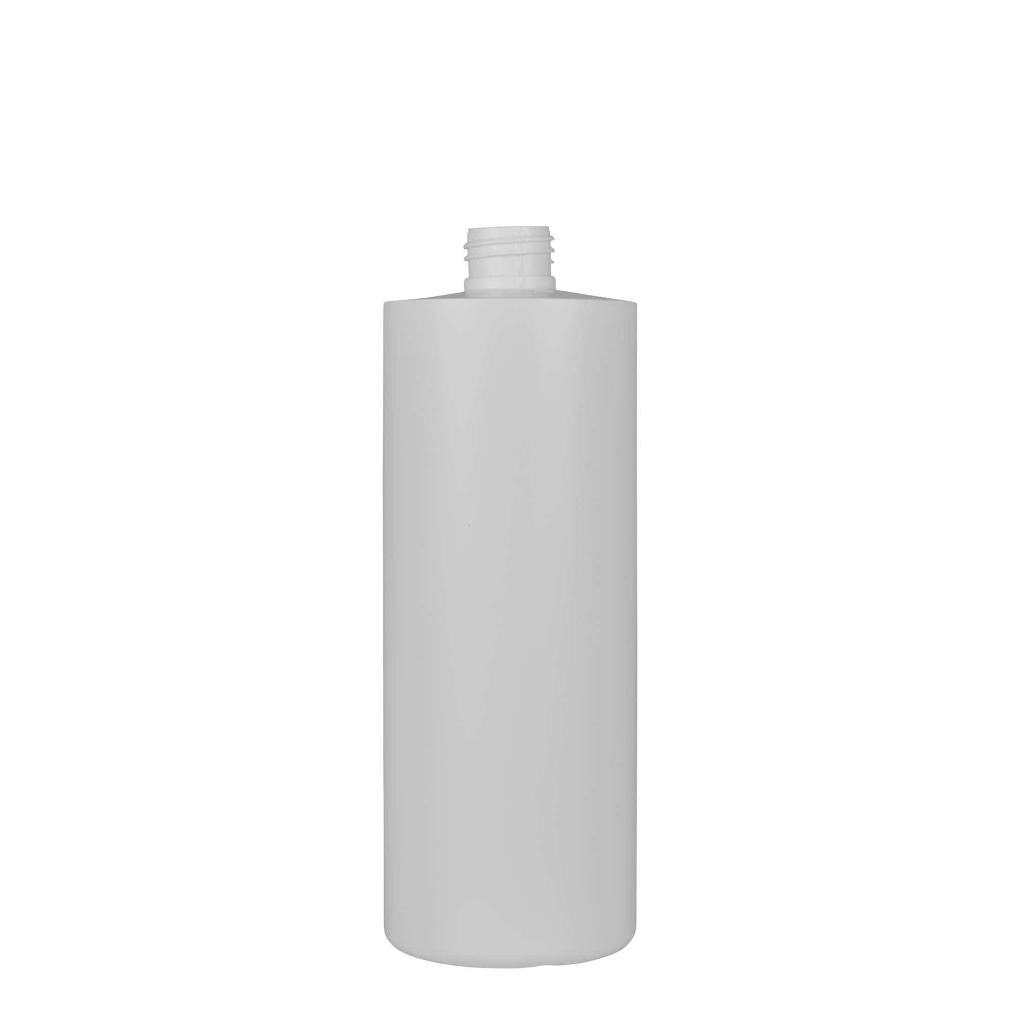 500 ml plastic bottle ‘Pipe’, green HDPE, white, opening: 24/410