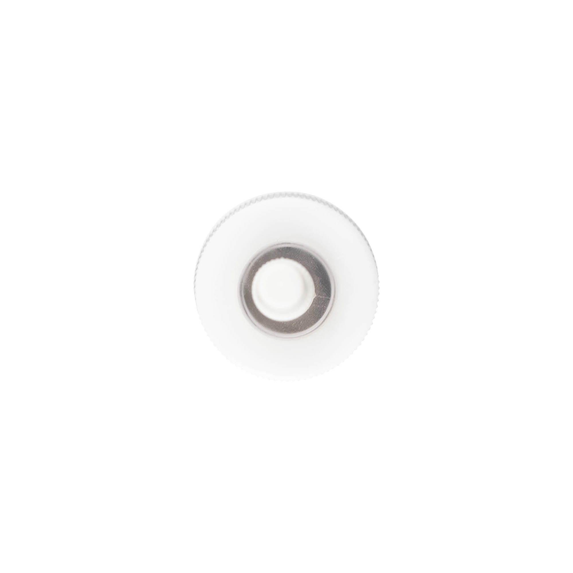 Screw cap with applicator, PP plastic, white, for opening: 24/410 Screw cap with applicator, PP plastic, white, for opening: 24/410