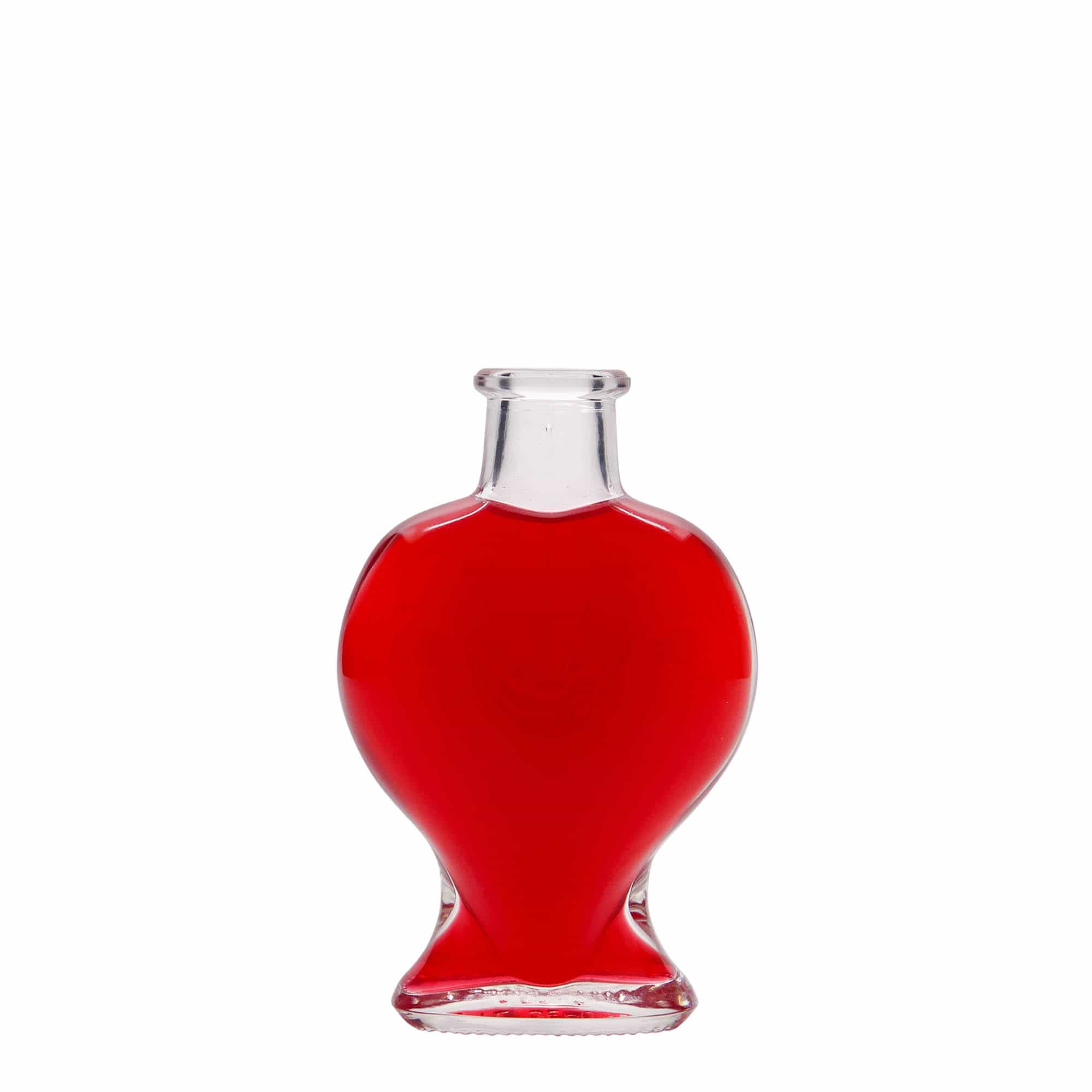100 ml glass bottle 'Heart', opening: cork