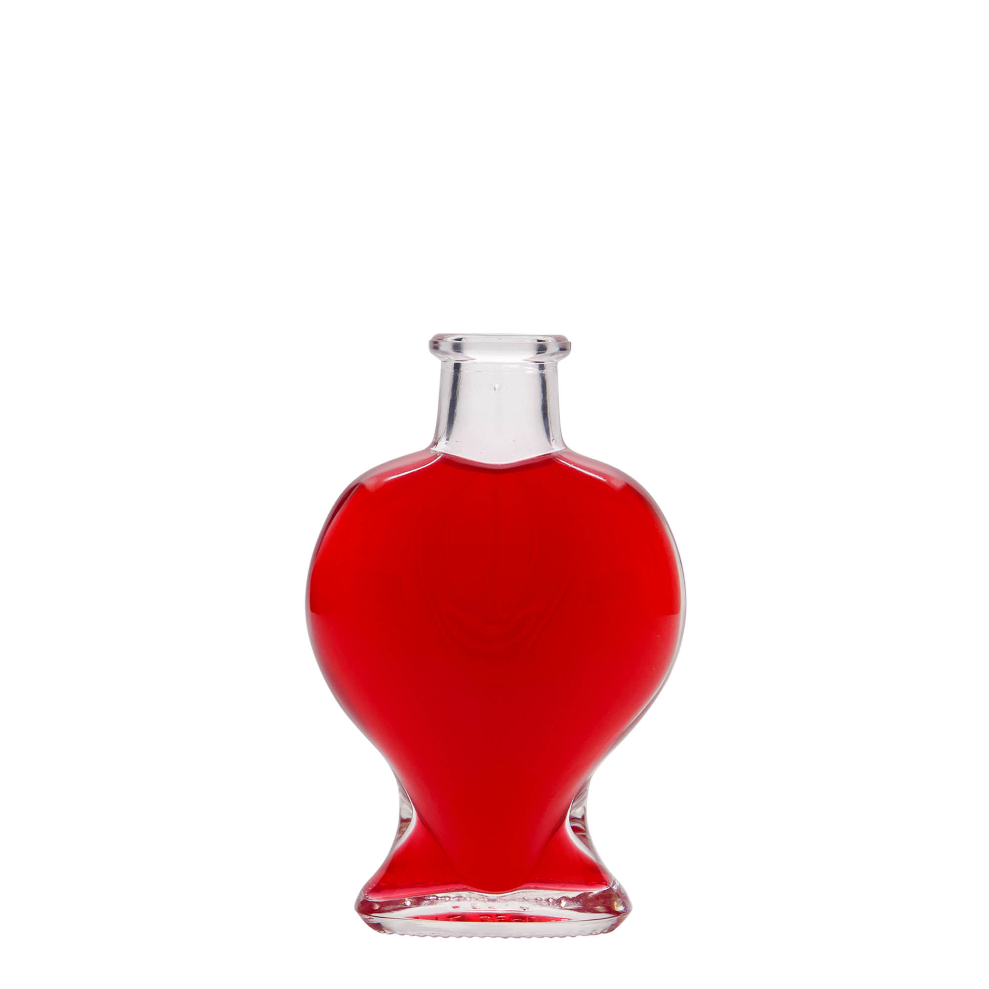 100 ml glass bottle 'Heart', opening: cork 100 ml glass bottle 'Heart', opening: cork