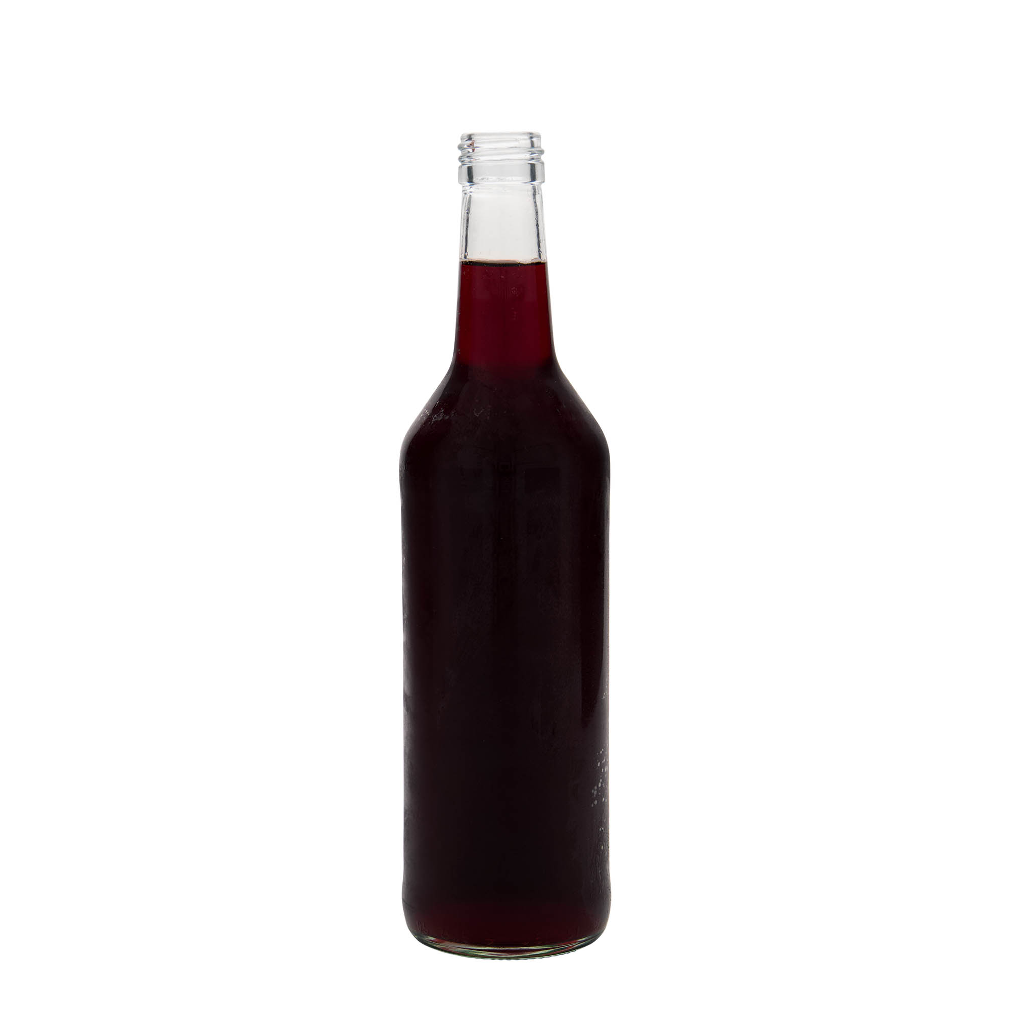 500 ml glass bottle, straight neck, opening: PP 28