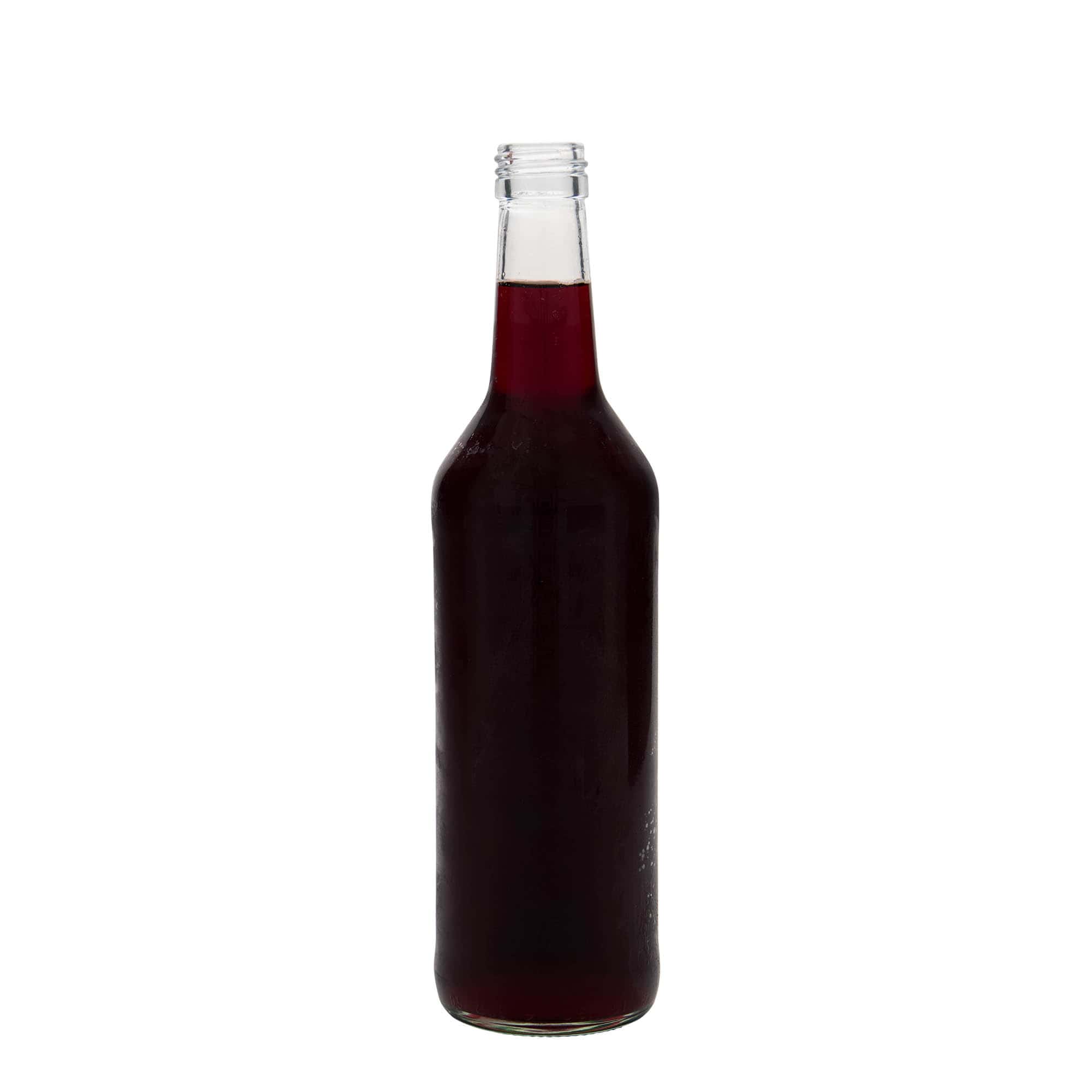 500 ml glass bottle, straight neck, opening: PP 28 500 ml glass bottle, straight neck, opening: PP 28
