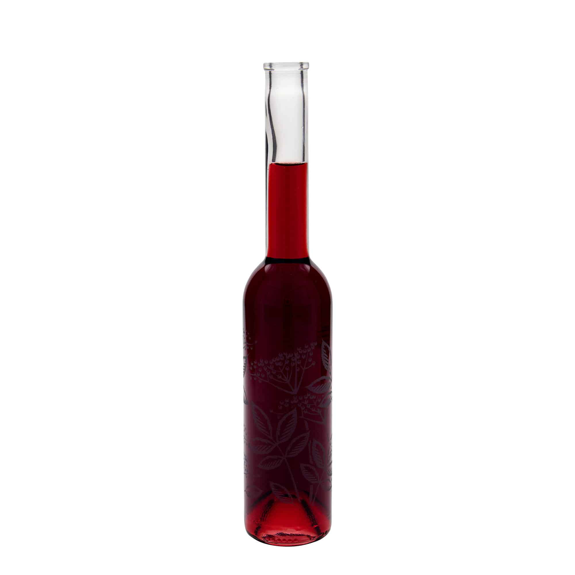 350 ml glass bottle 'Opera', design: elderberry, opening: cork