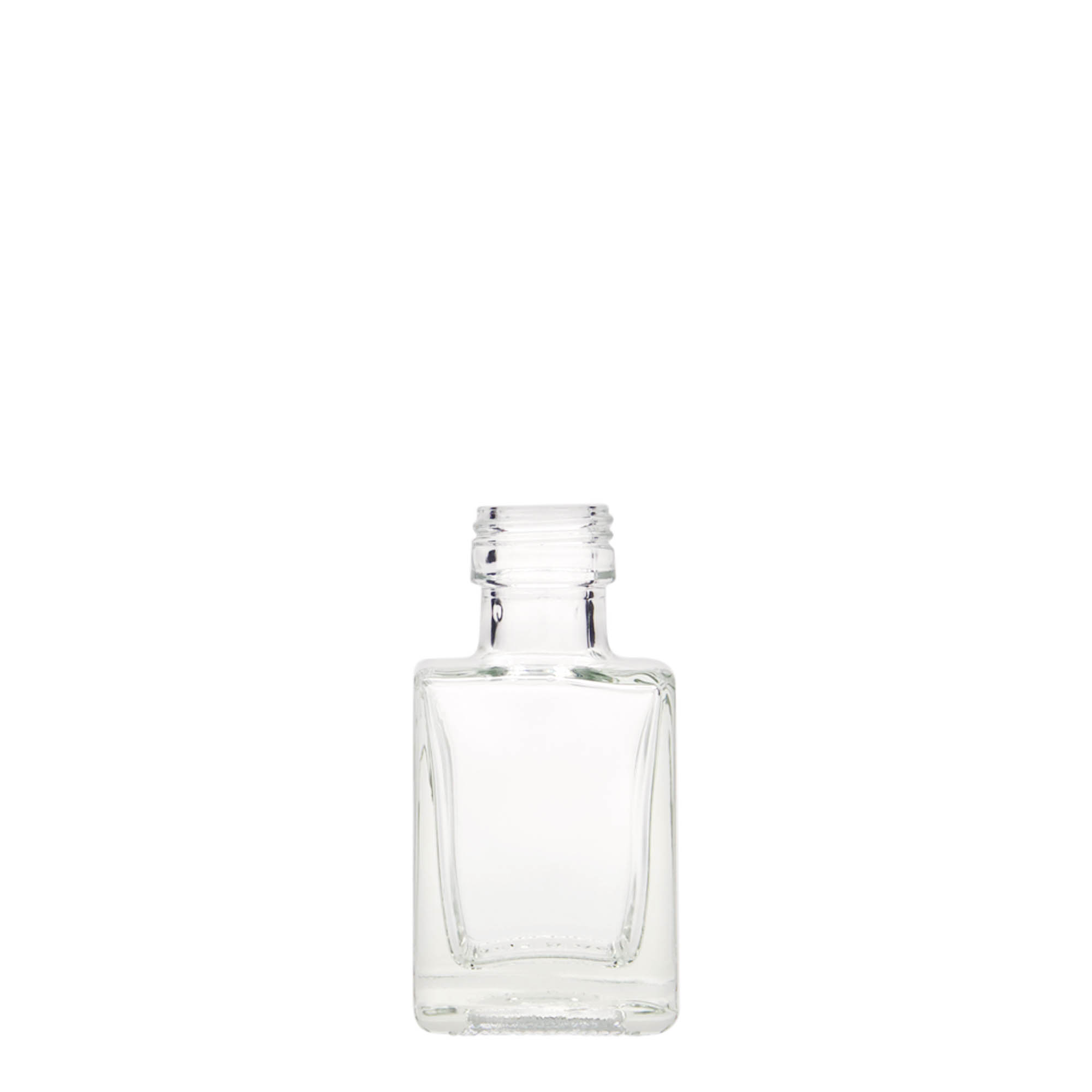 50 ml glass bottle 'Cube', square, opening: PP 24