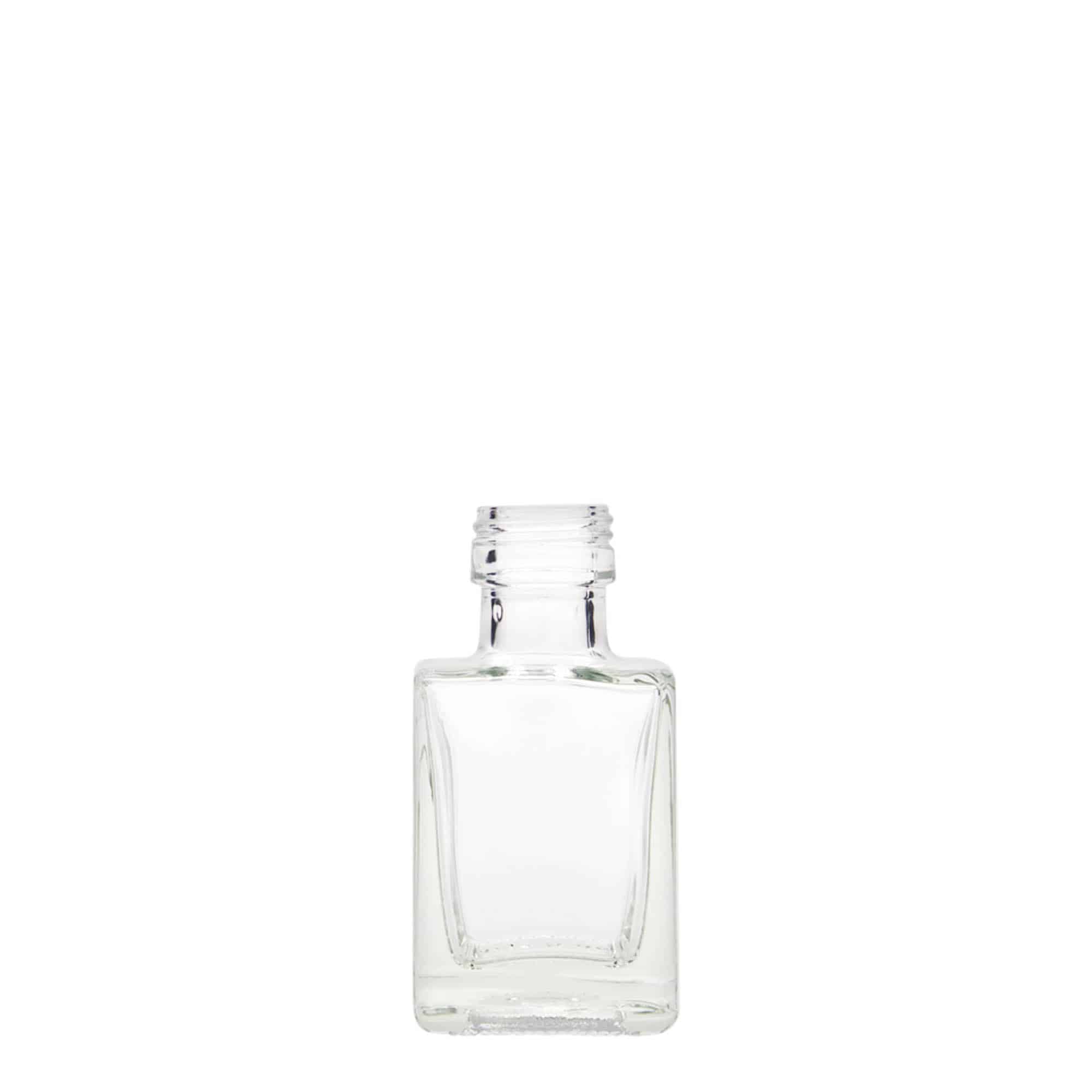 50 ml glass bottle 'Cube', square, opening: PP 24