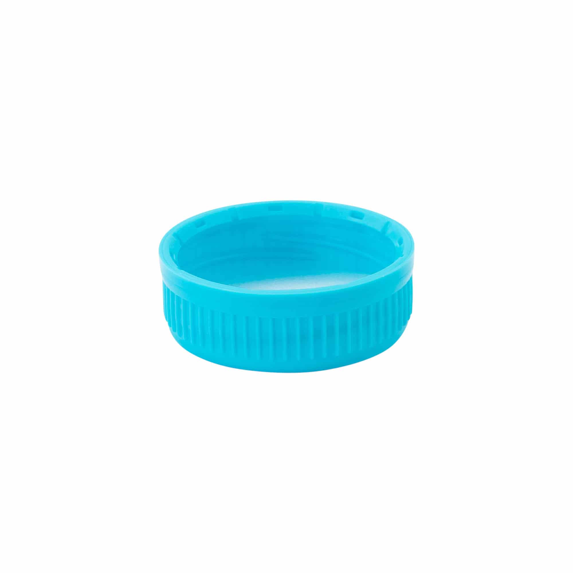 Screw cap 40mm, PE plastic, light blue