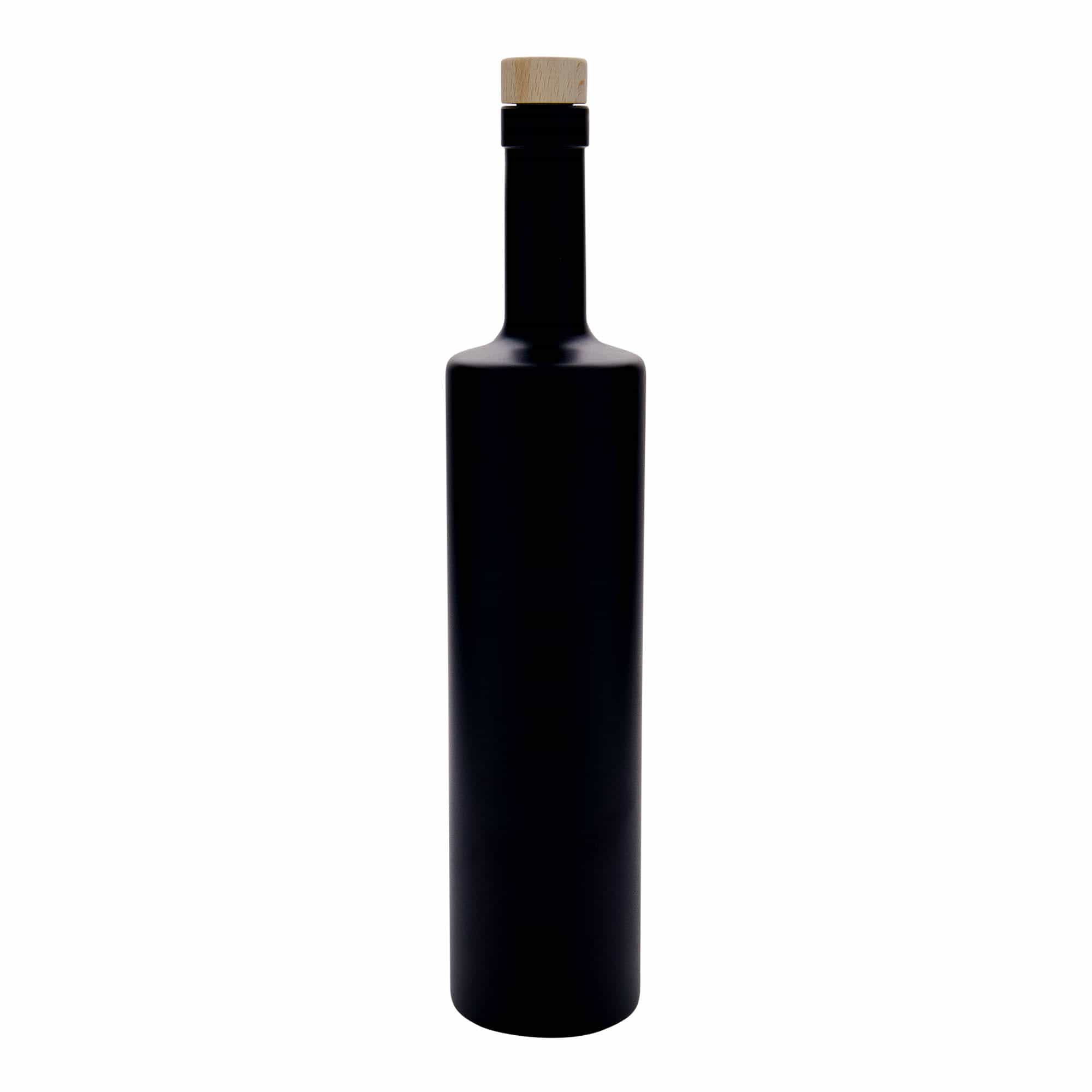 700 ml glass bottle 'Centurio', black, opening: cork