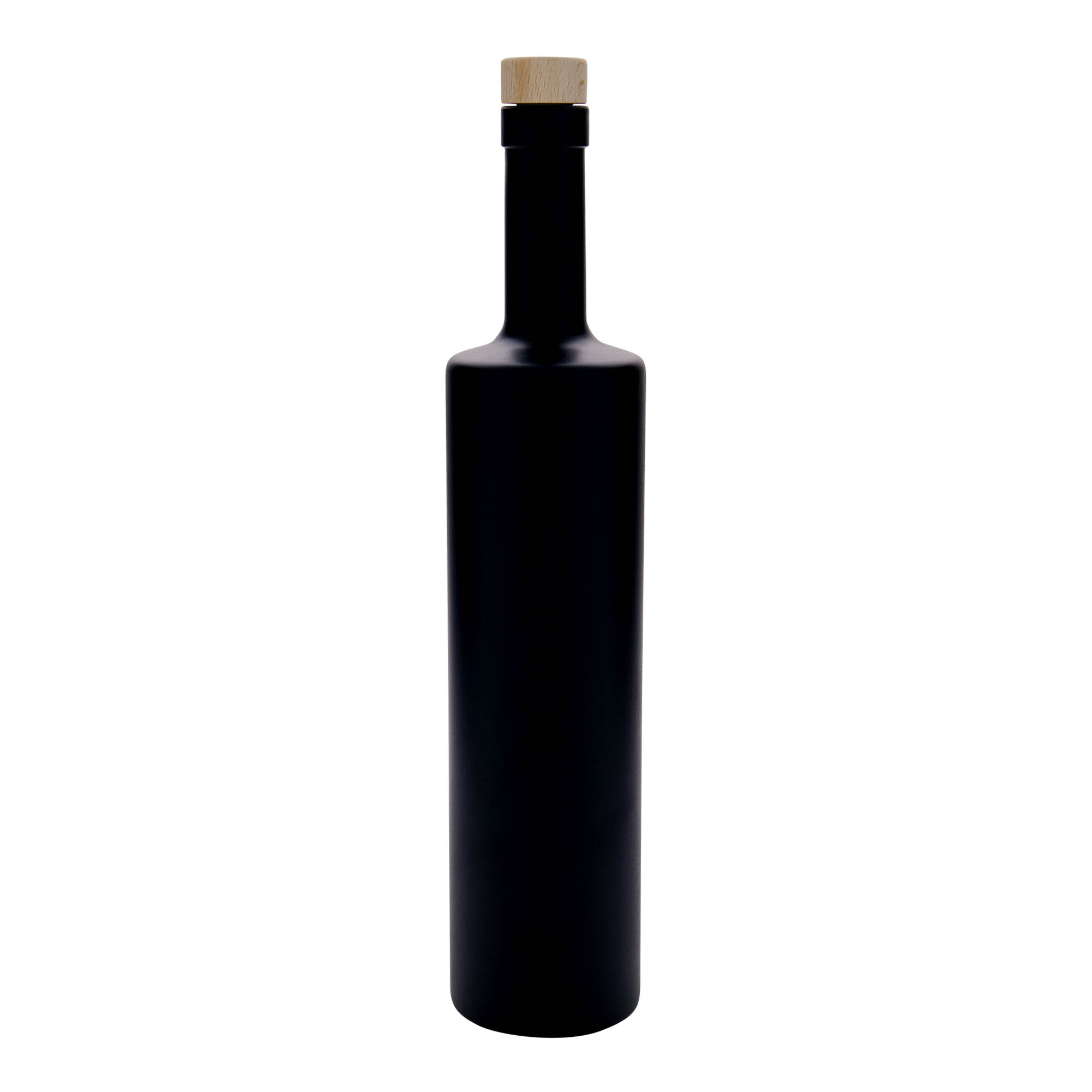 700 ml glass bottle ‘Centurio’, black, opening: cork