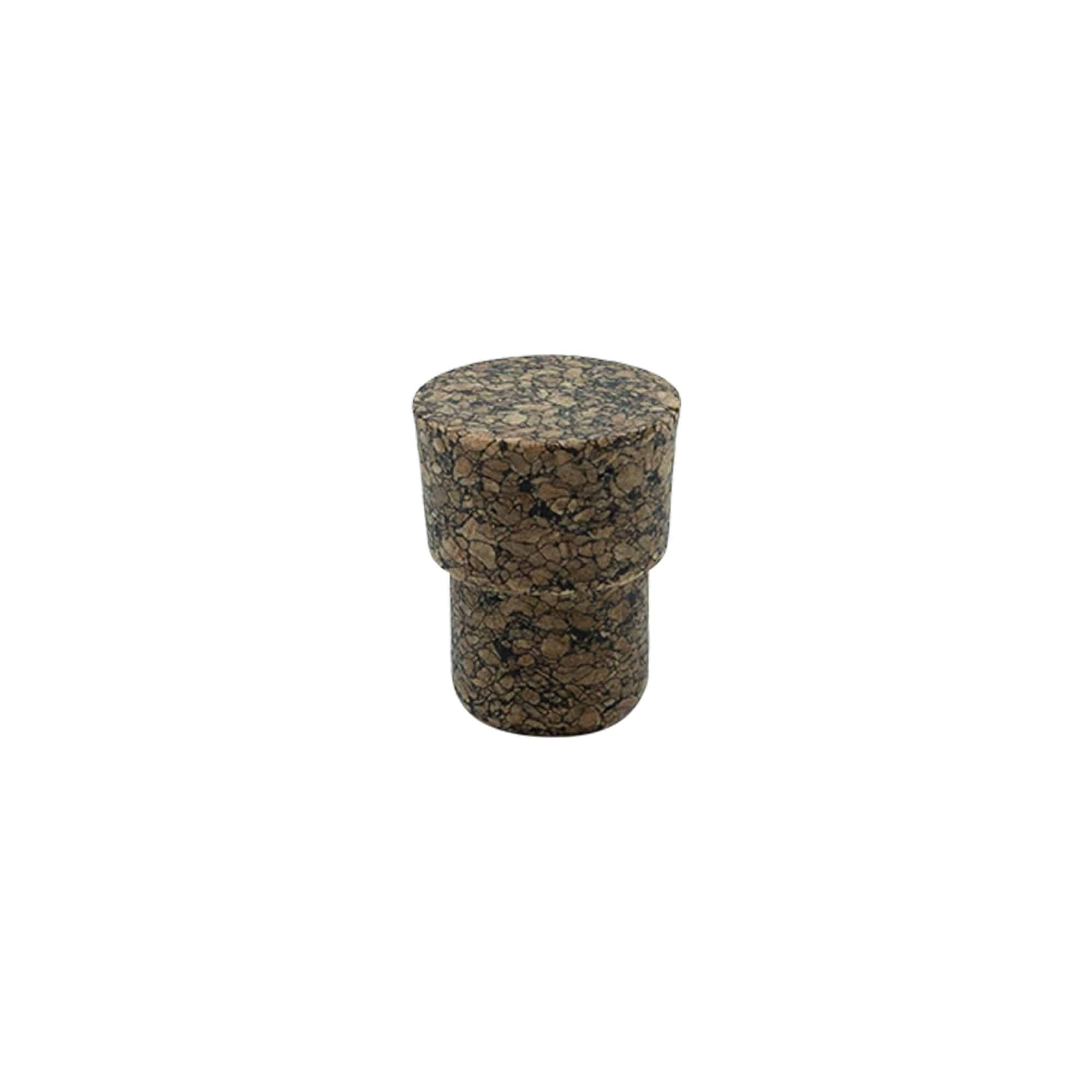 Handle cork ‘Cornice’ 19.5 mm, Corkcoal, for opening: cork