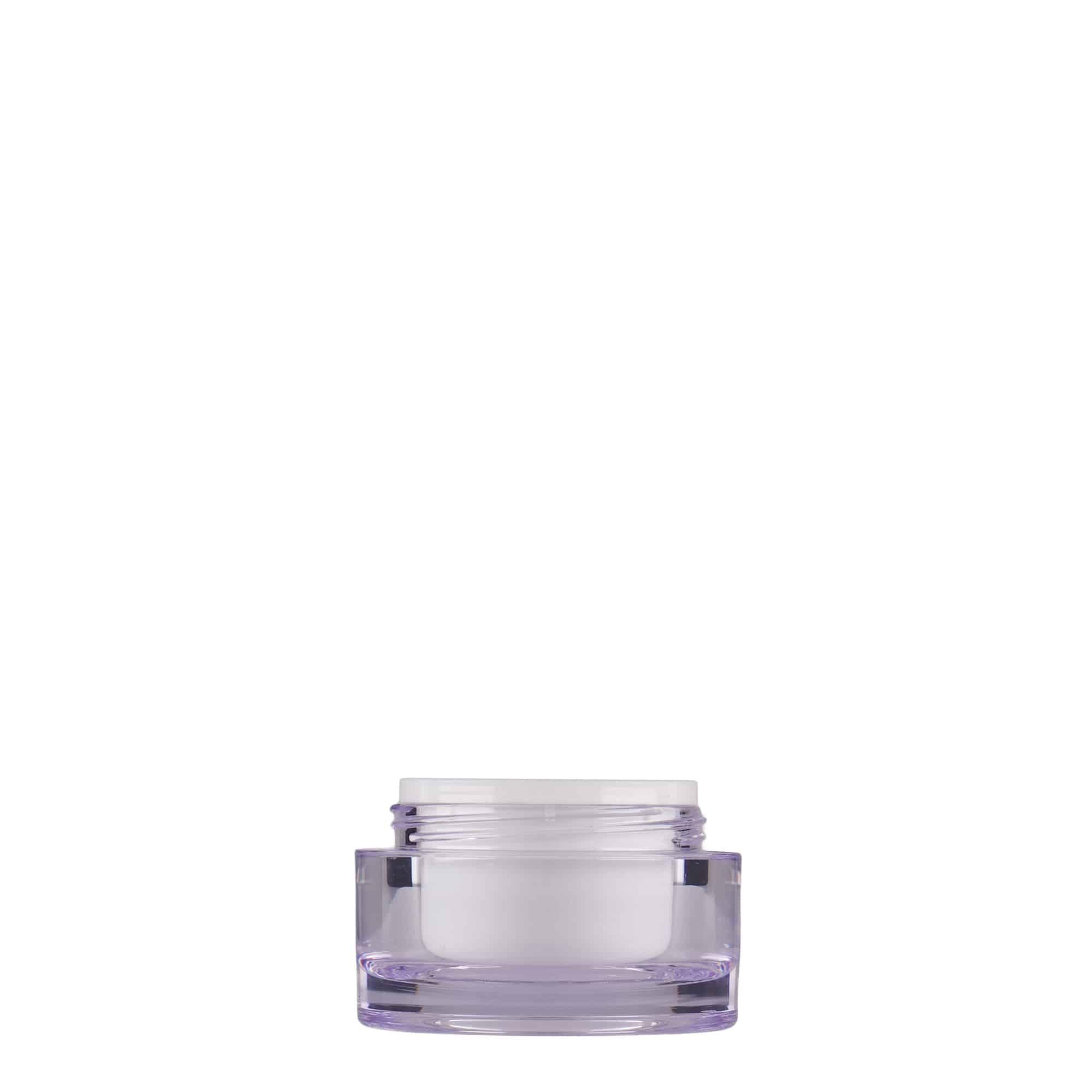 10 ml jar, SAN plastic, white, opening: screw cap