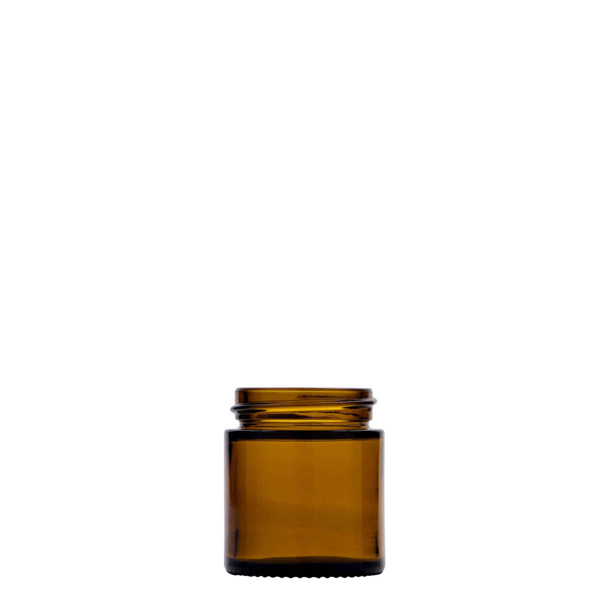 30 ml cosmetic jar 'Brown Line', glass, brown, closure: screw cap