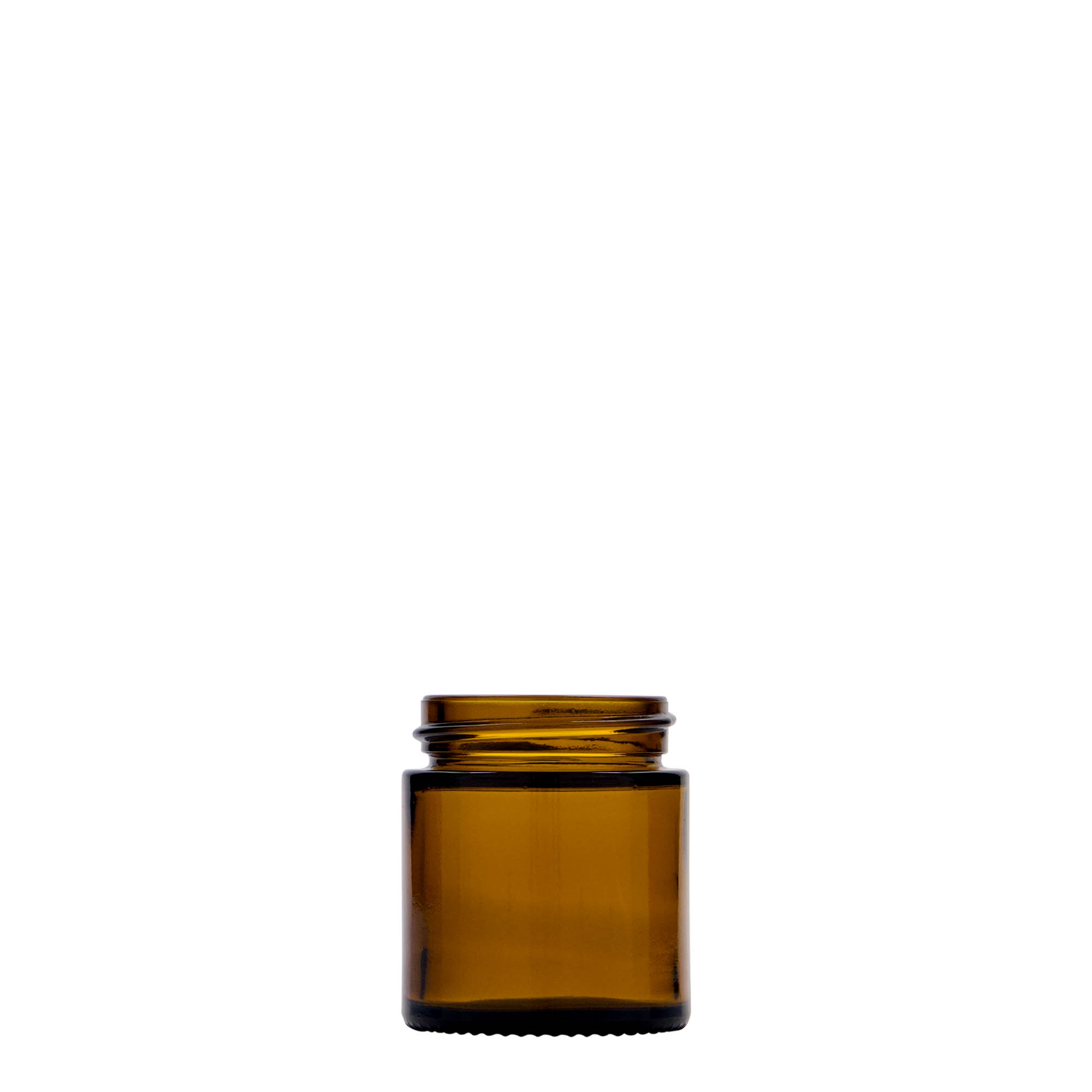 30 ml jar ‘Brown Line’, glass, brown, opening: screw cap