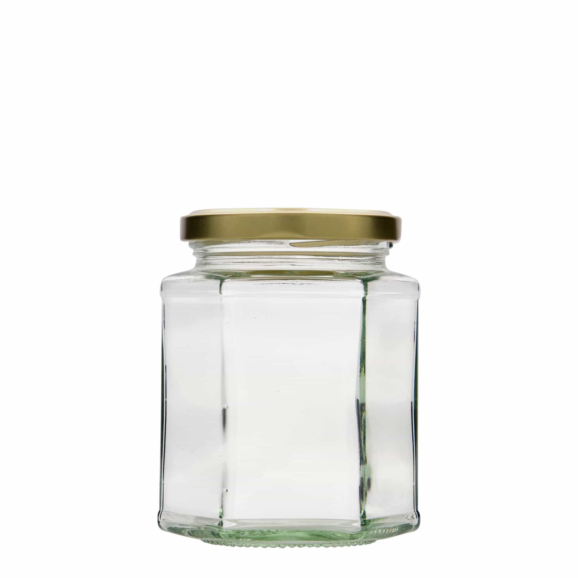 324 ml hexagonal jar, closure: twist off (TO 66)