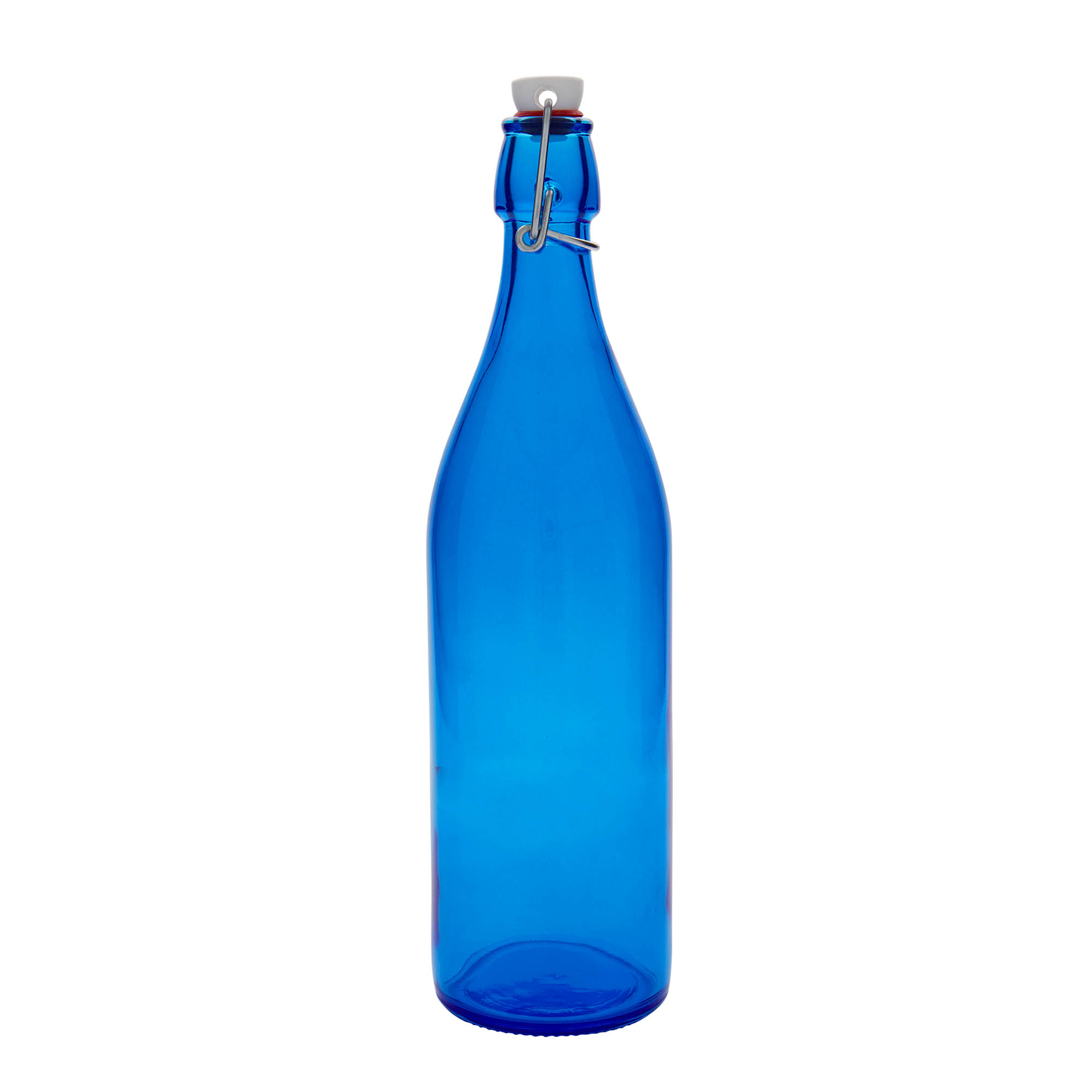1,000 ml glass bottle 'Giara', blue, opening: swing top closure