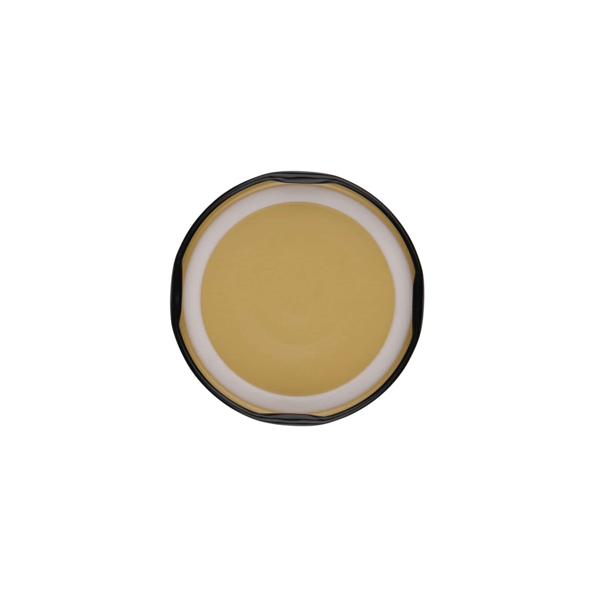 Twist-off lid, tinplate, black, for opening: TO 63 Twist-off lid, tinplate, black, for opening: TO 63