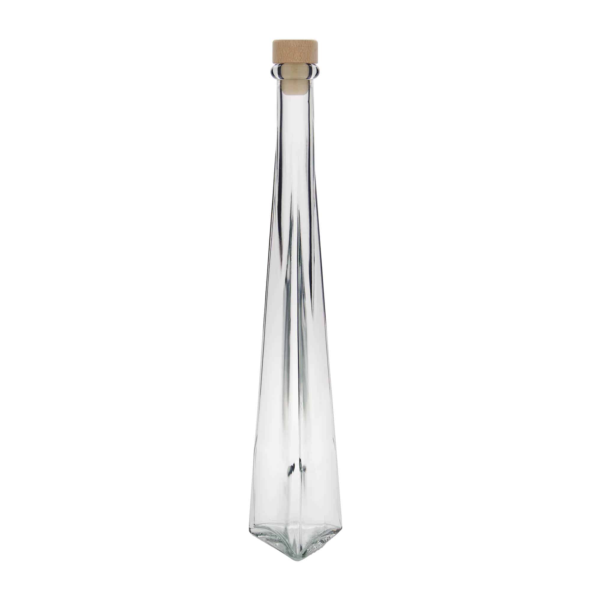 200 ml glass bottle 'Dama Triangolore', triangular, closure: cork