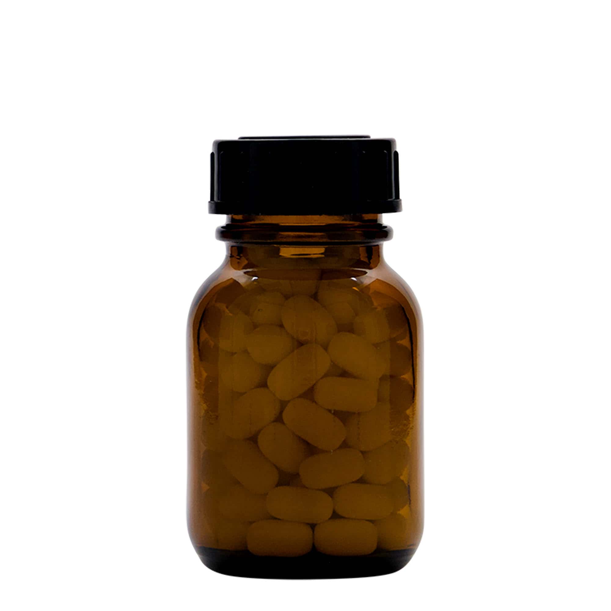 50 ml wide-neck glass, brown, opening: DIN 32