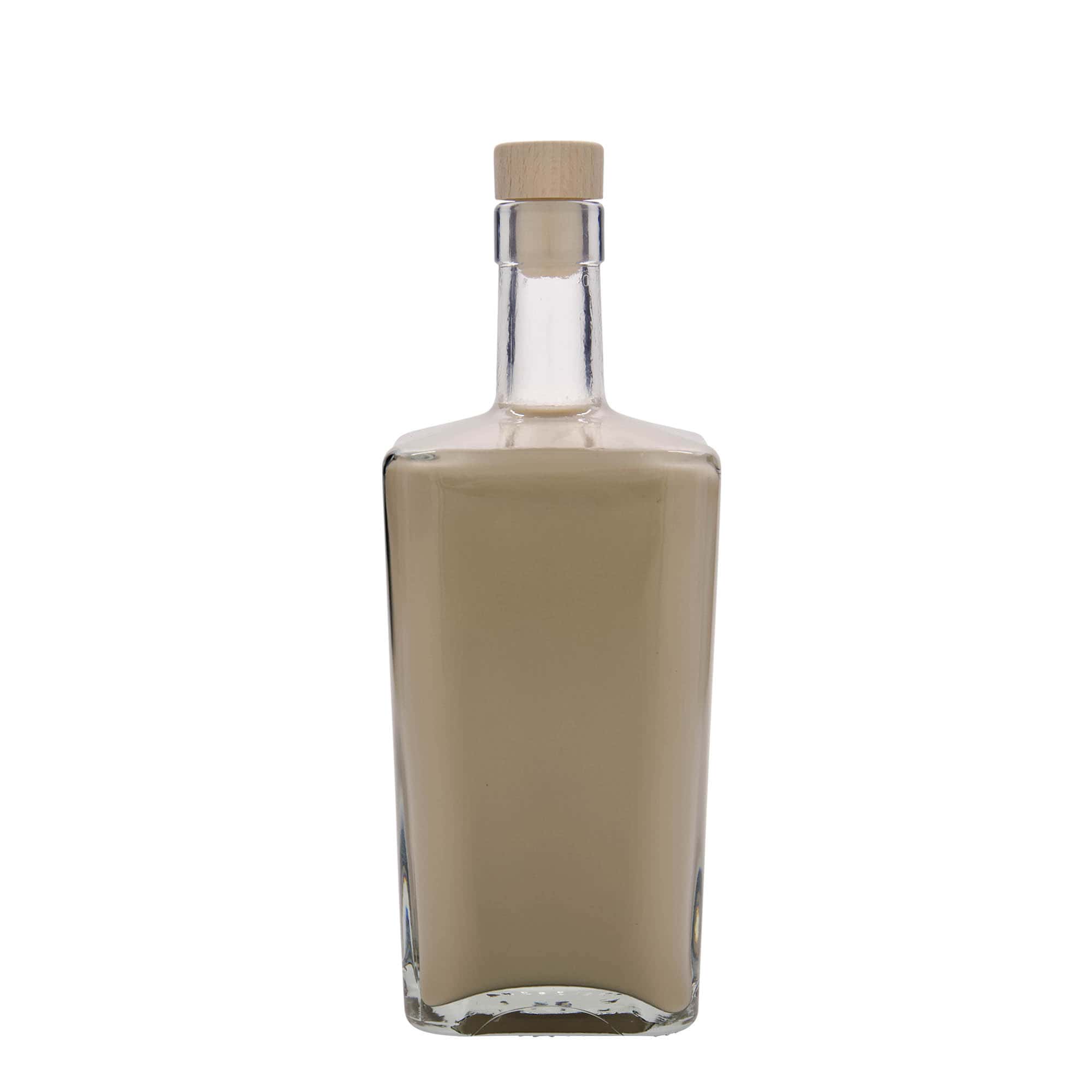 700 ml glass bottle 'Noel', square, opening: cork