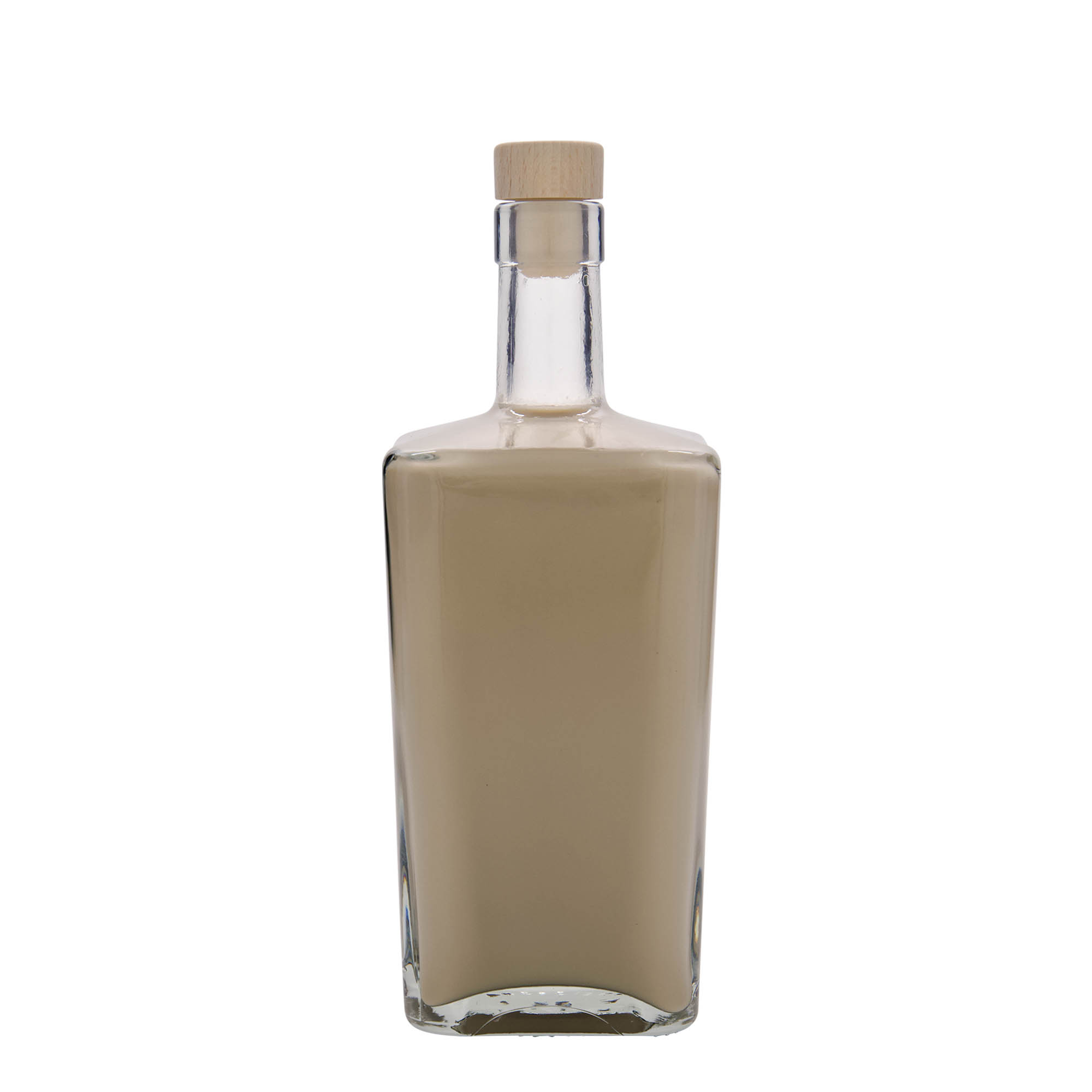 700 ml glass bottle ‘Noel’, square, opening: cork