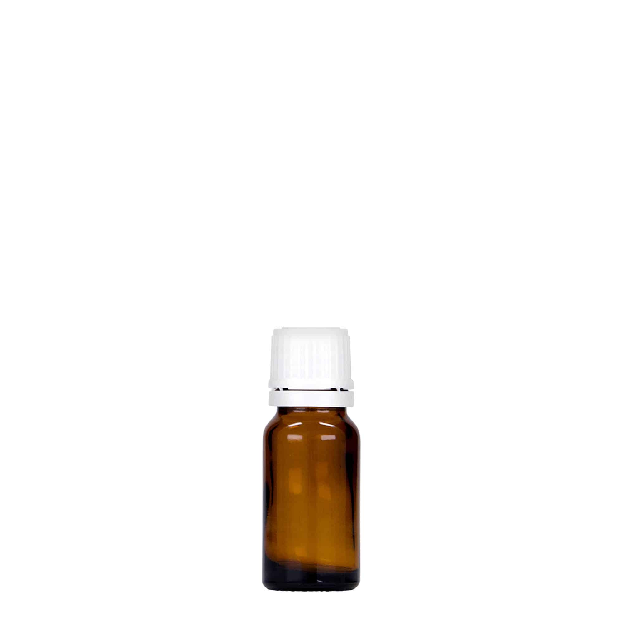10 ml medicine bottle, glass, brown, closure: DIN 18
