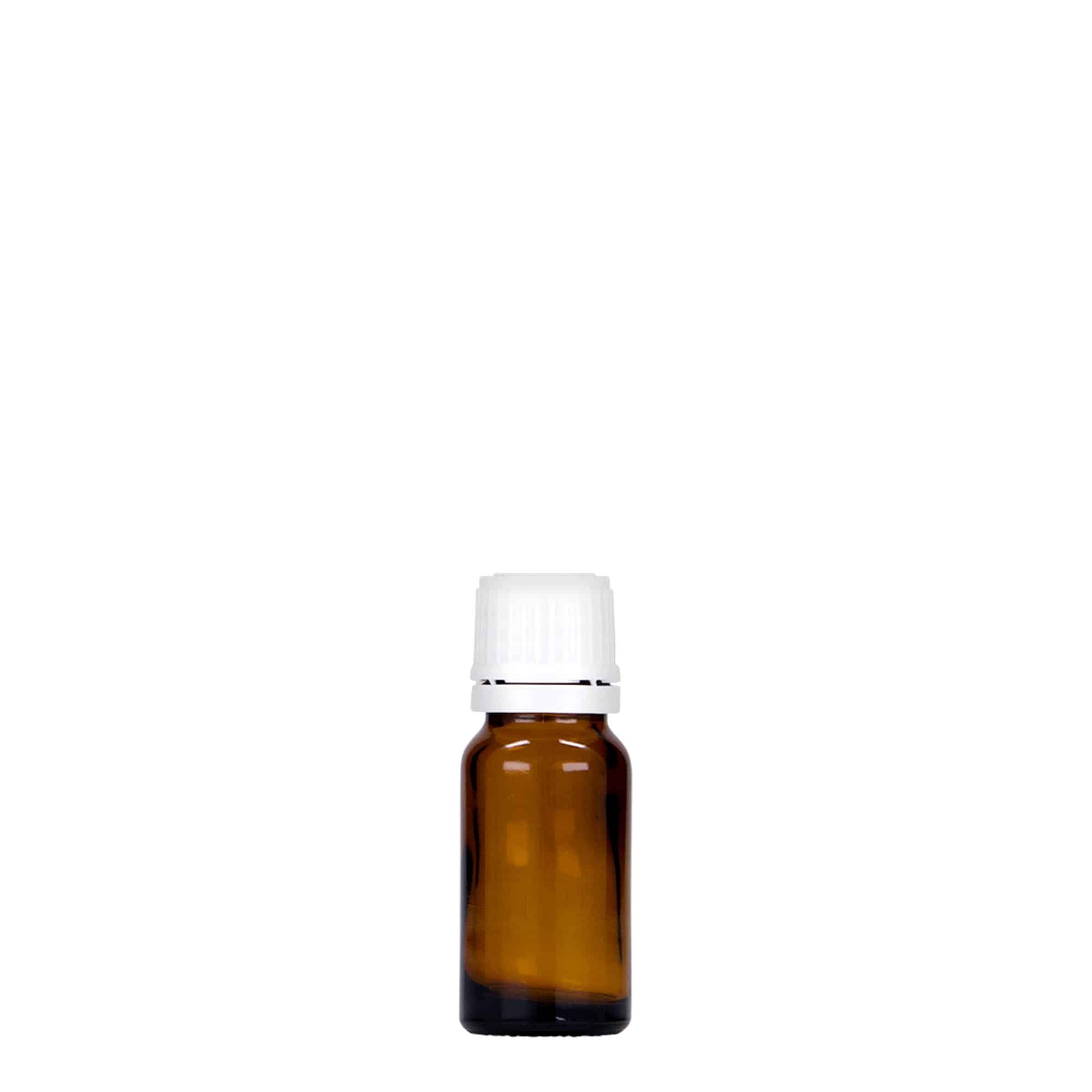 10 ml medicine bottle, glass, brown, opening: DIN 18